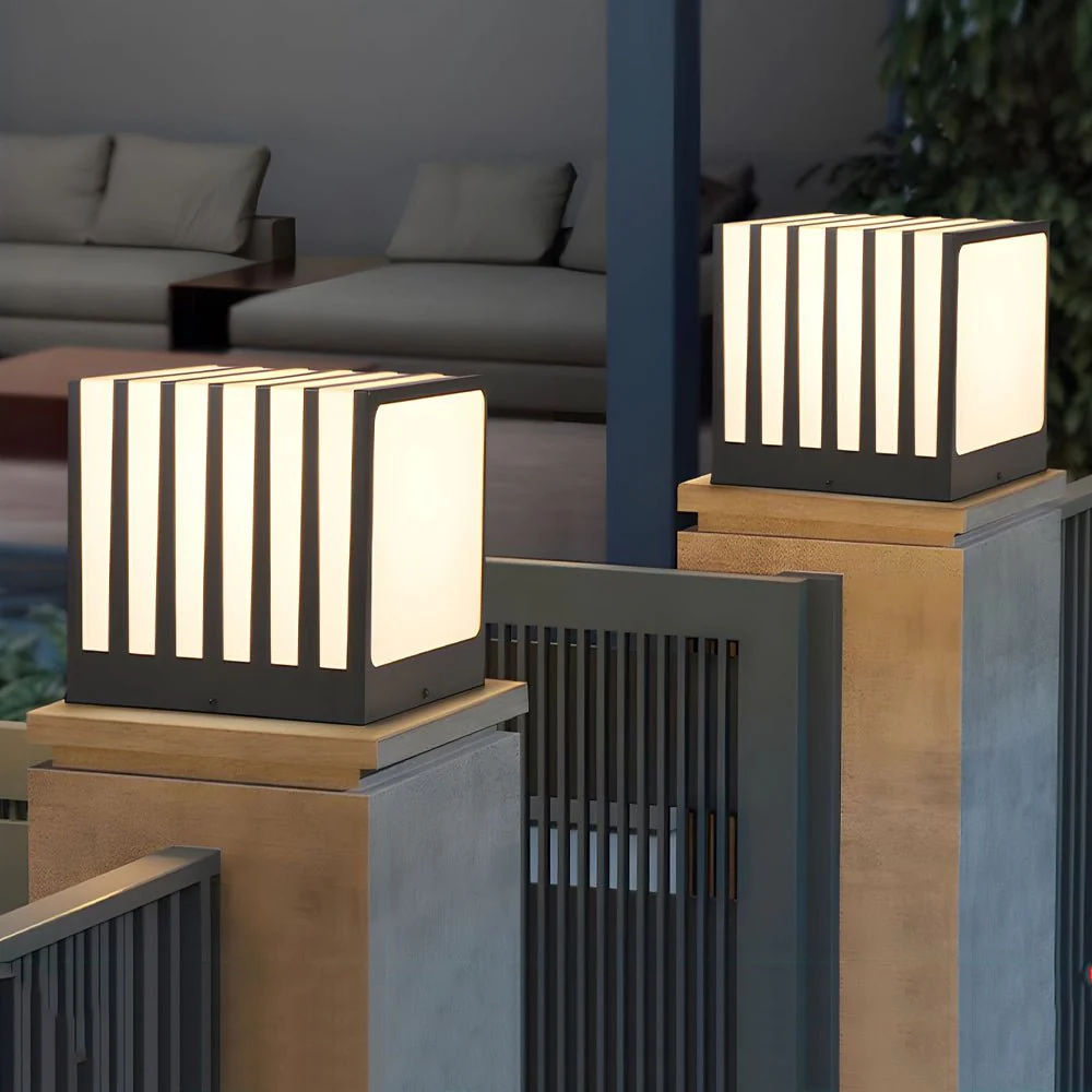 Lulu Square Column Outdoor Fence Post Light - Image 4