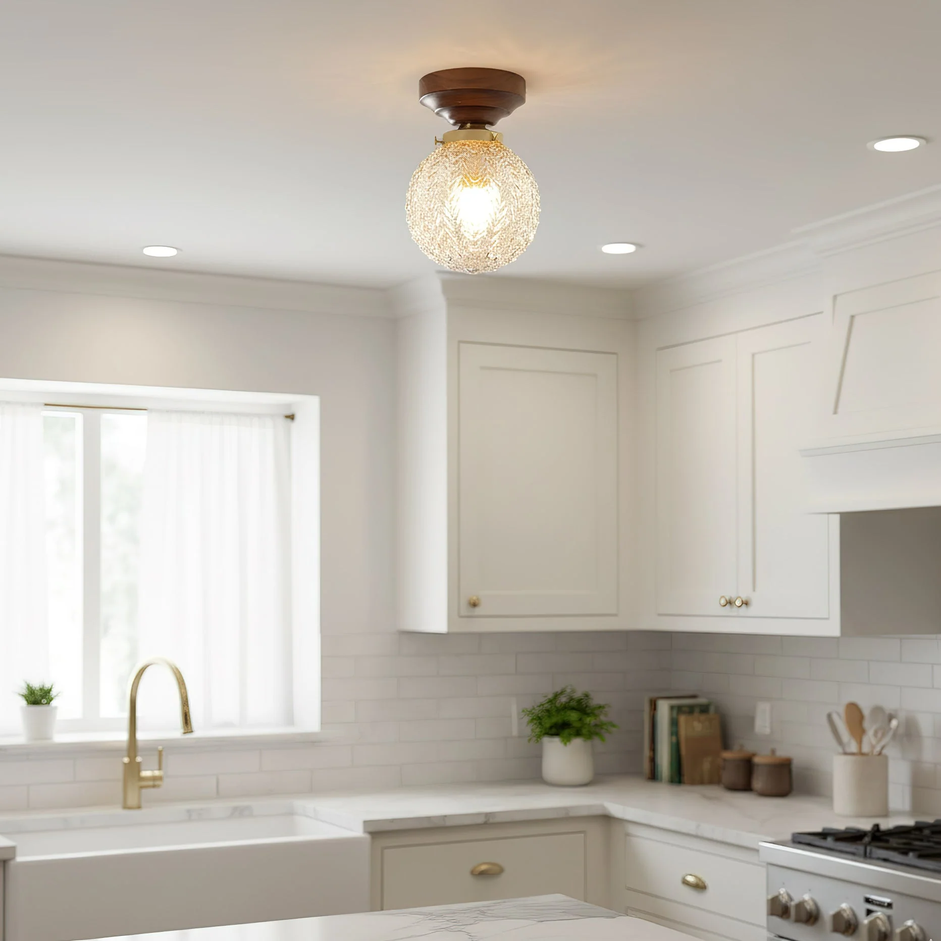 Lumidora Modern Glass Ceiling Light - Image 8