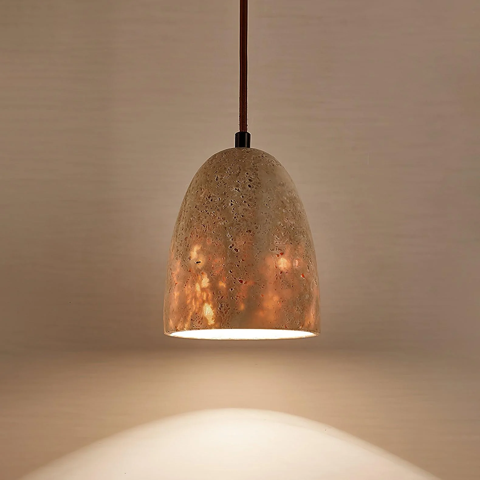 Luminary Stone Wabi-Sabi Travertine Pendant Light - Image 24