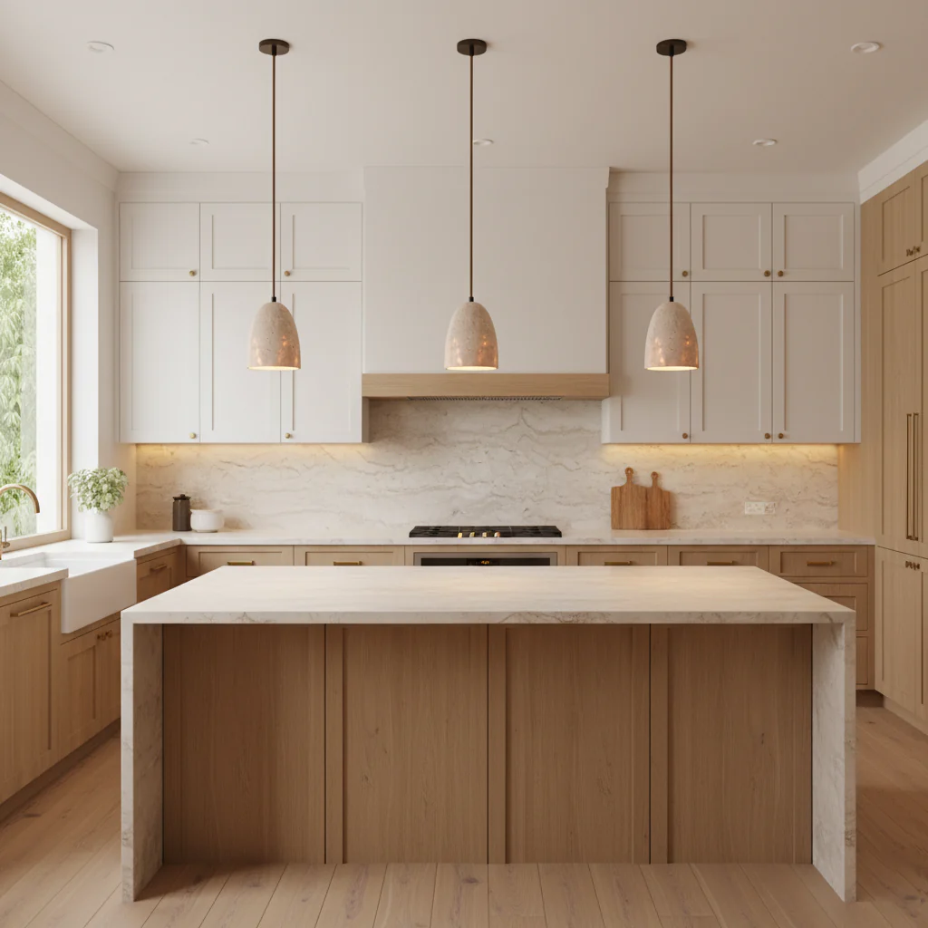 Luminary Stone Wabi-Sabi Travertine Pendant Light - Image 5