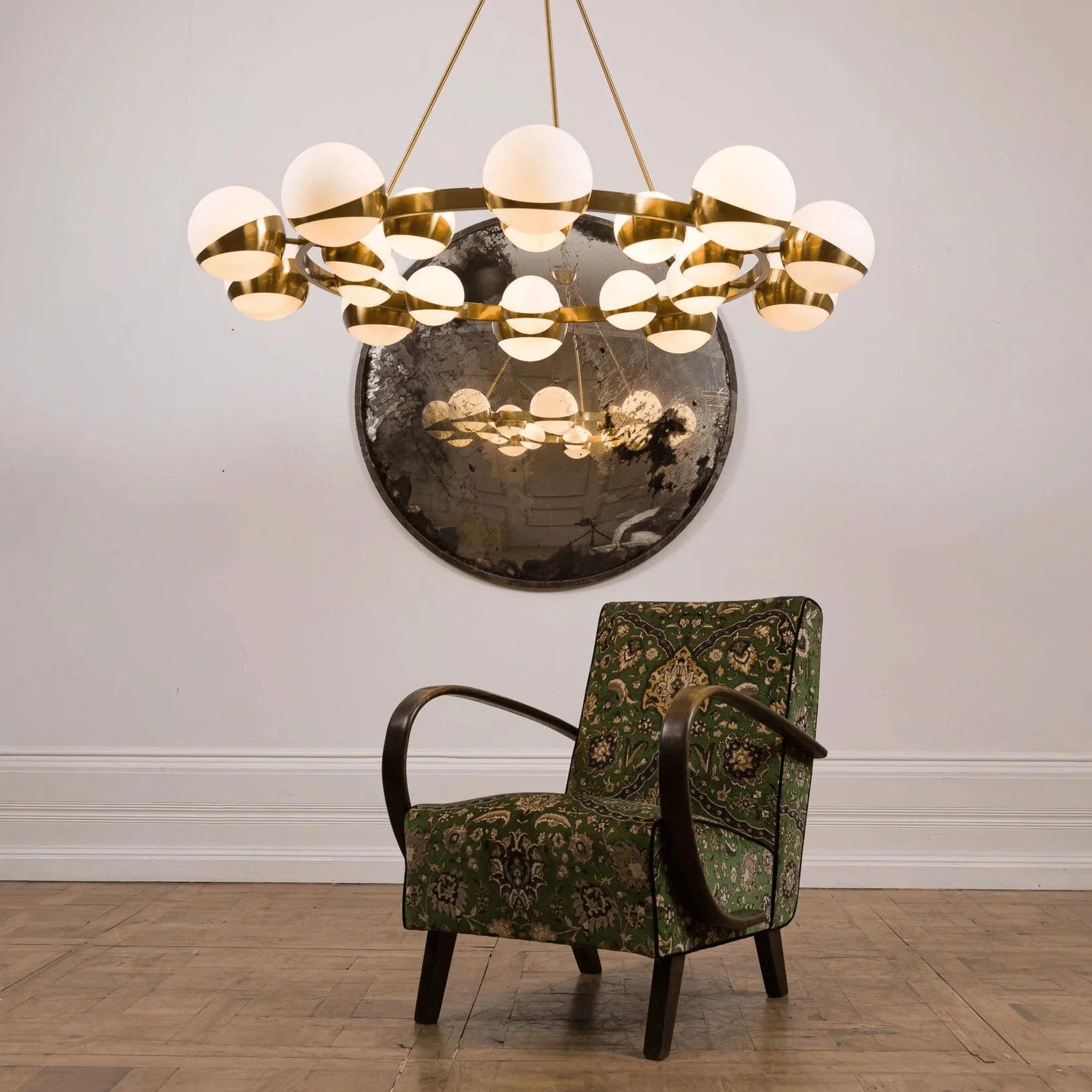 LuminaSphere Modern Brass Chandelier - Image 9