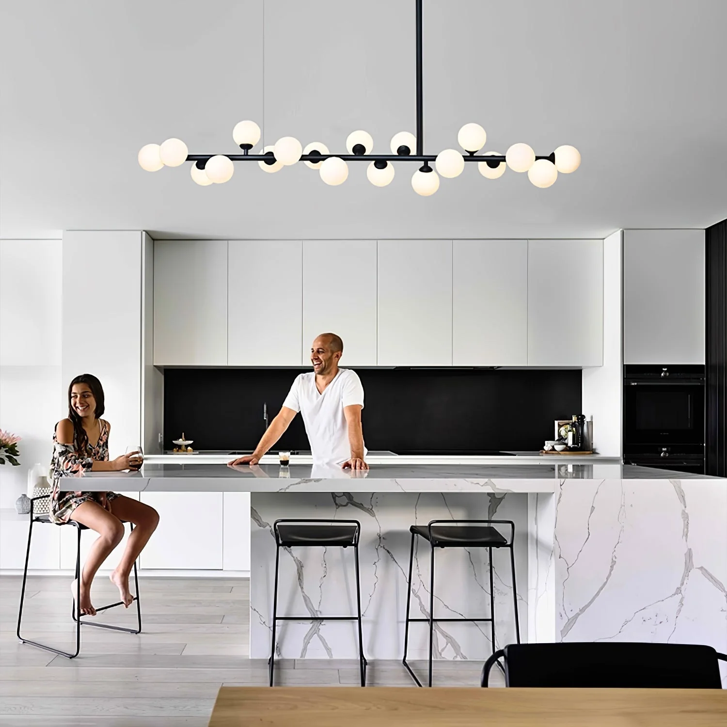 Lumiray Black Linear Globe Pendant Light - Image 19