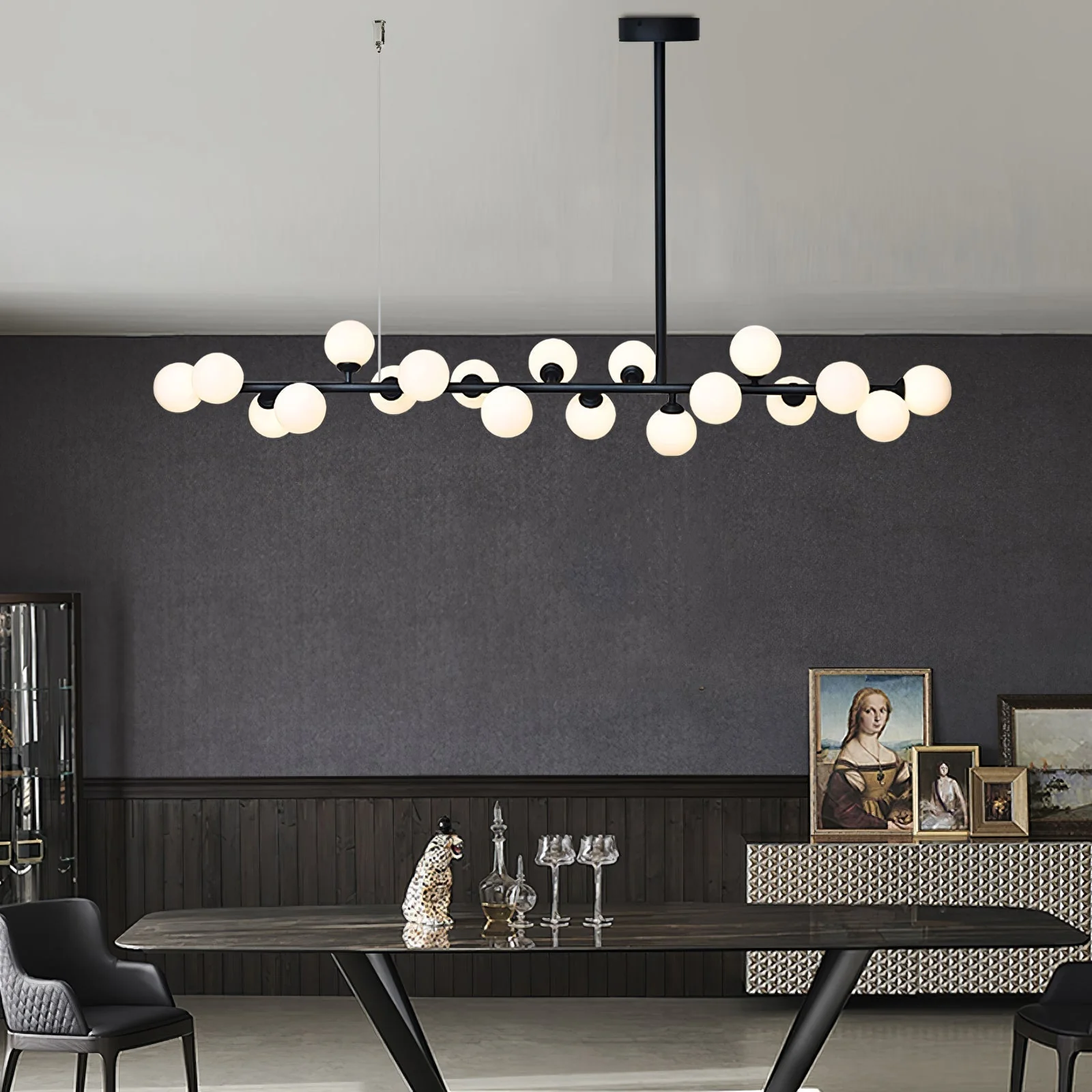 Lumiray Black Linear Globe Pendant Light - Image 3