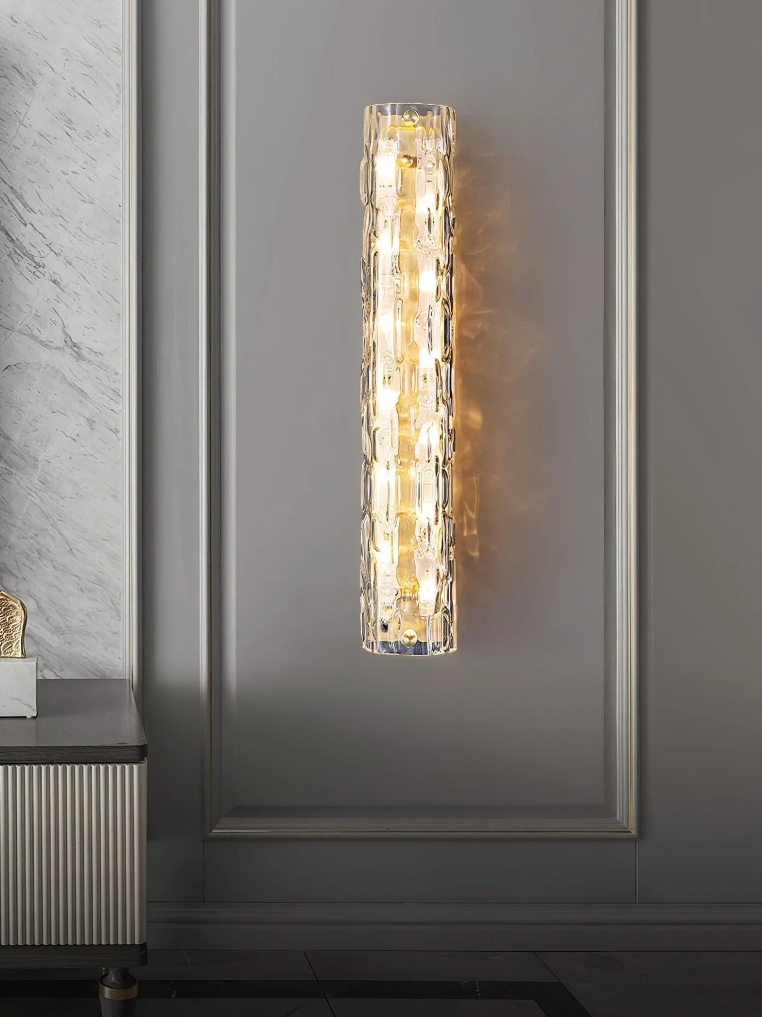 Lumix Brass Glass Glam Wall Lamp - Image 15