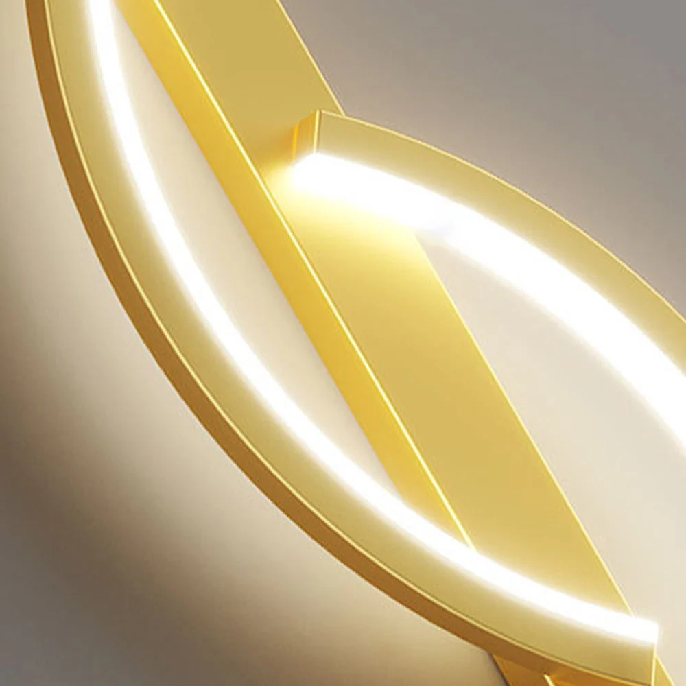 Lumor Modern Linear Wave Bedroom Wall Lamp, Black/Gold - Image 7