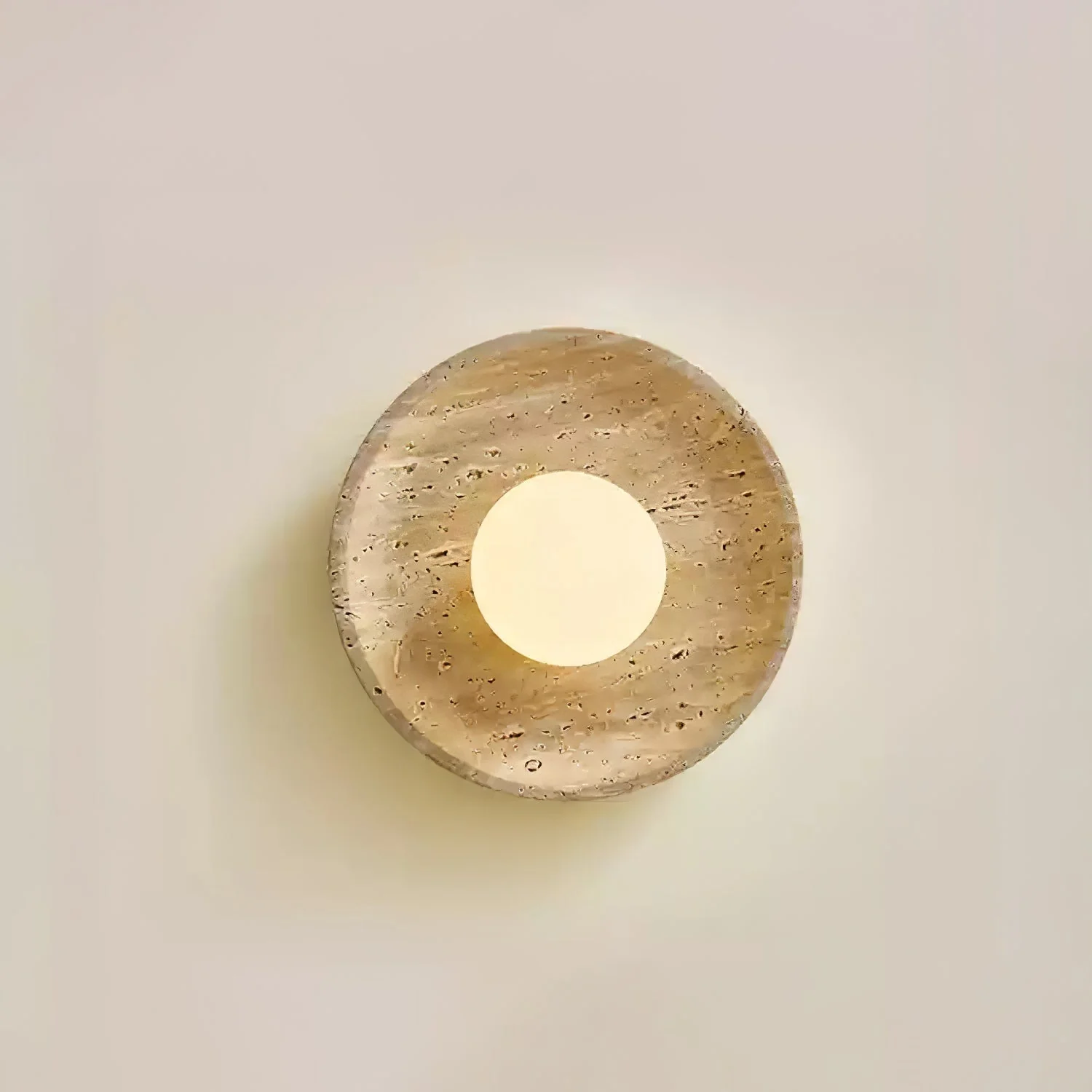 Lunar Minimalist Travertine Halo Ring Wall Light - Image 19