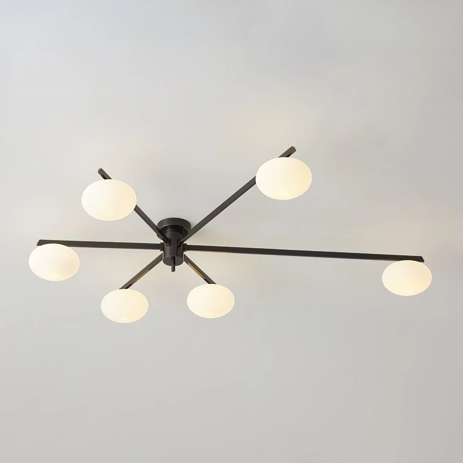 Lustra Ceiling Lamp Black White Glass - Image 42
