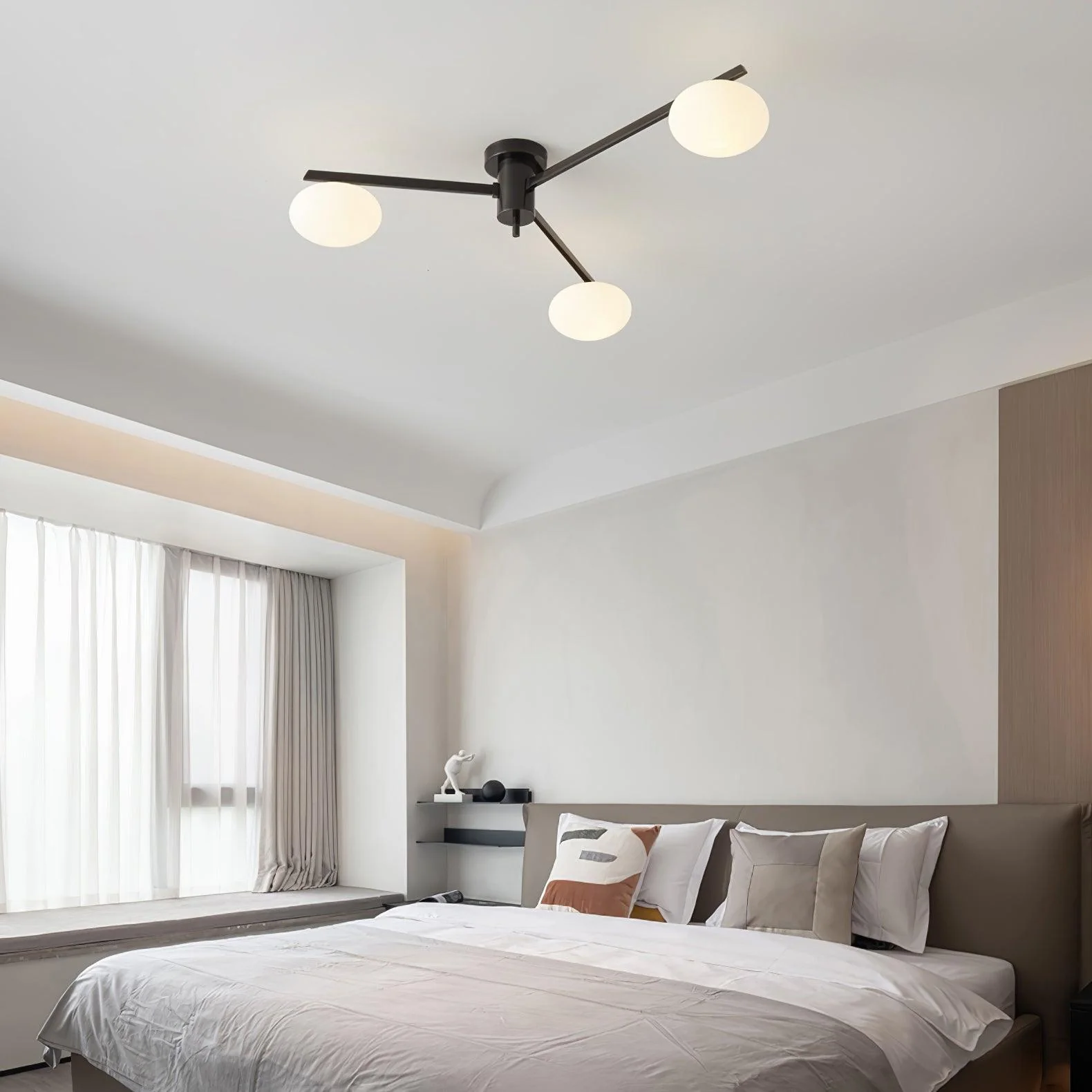 Lustra Ceiling Lamp Black White Glass - Image 6
