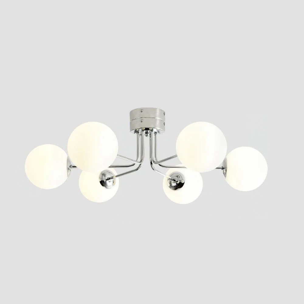 Lustra Ceiling Lamp Gold White Globe - Image 16