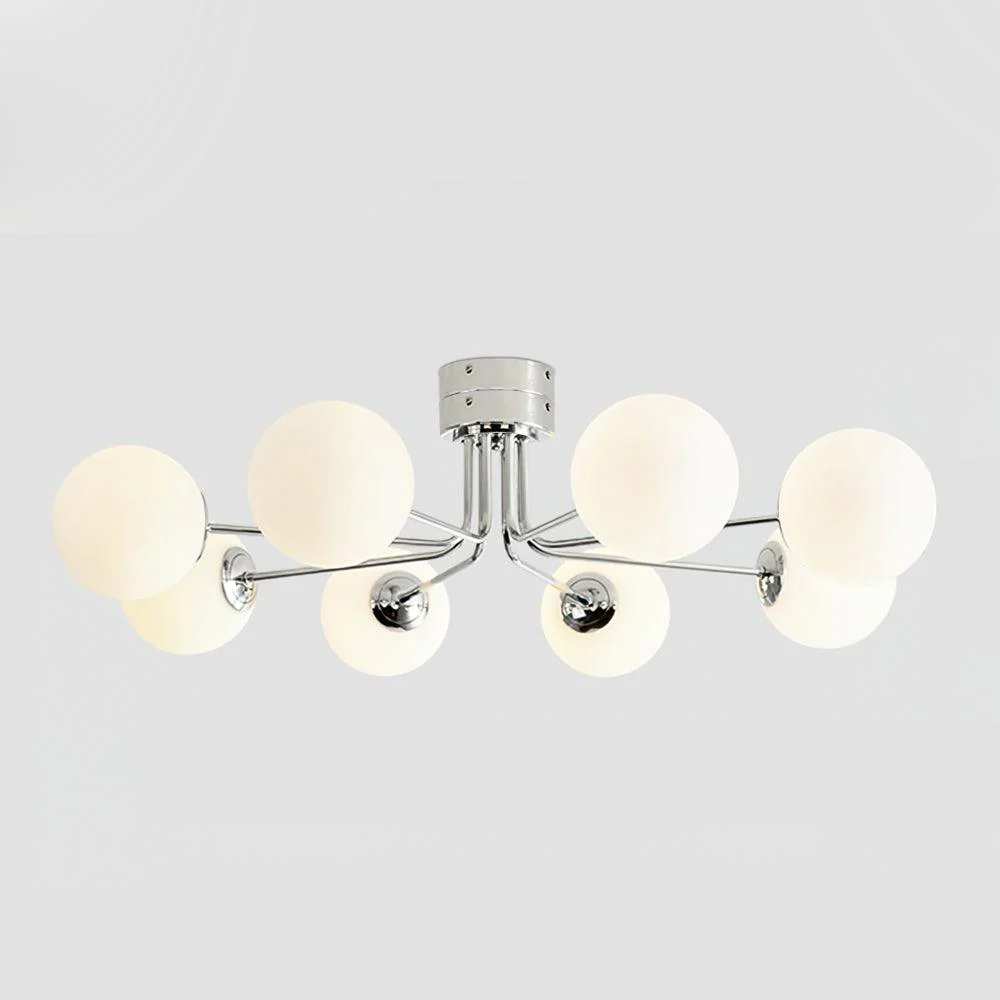 Lustra Ceiling Lamp Gold White Globe - Image 18