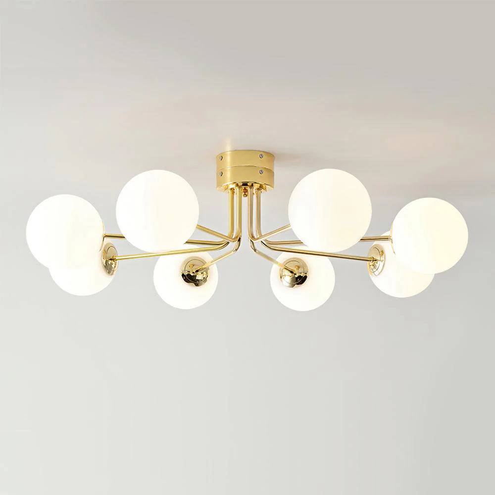 Lustra Ceiling Lamp Gold White Globe - Image 3
