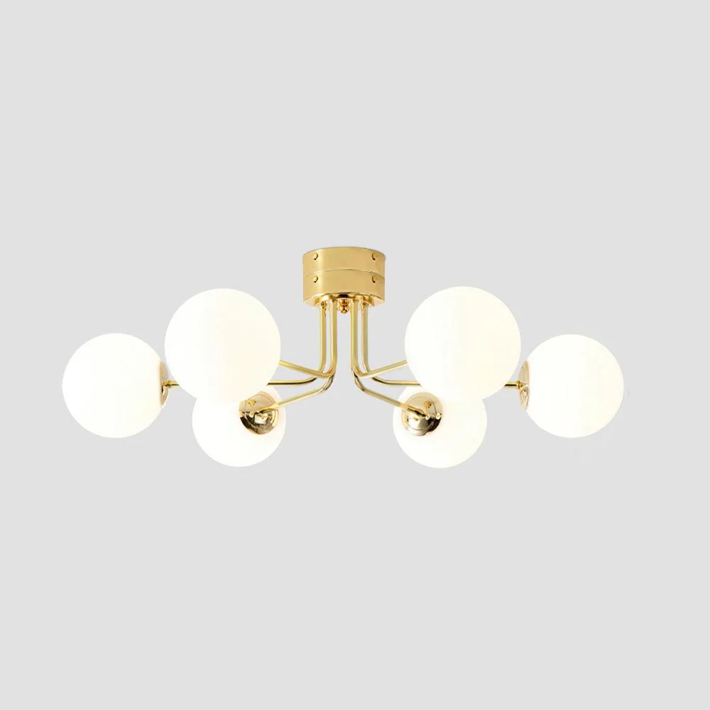 Lustra Ceiling Lamp Gold White Globe - Image 8