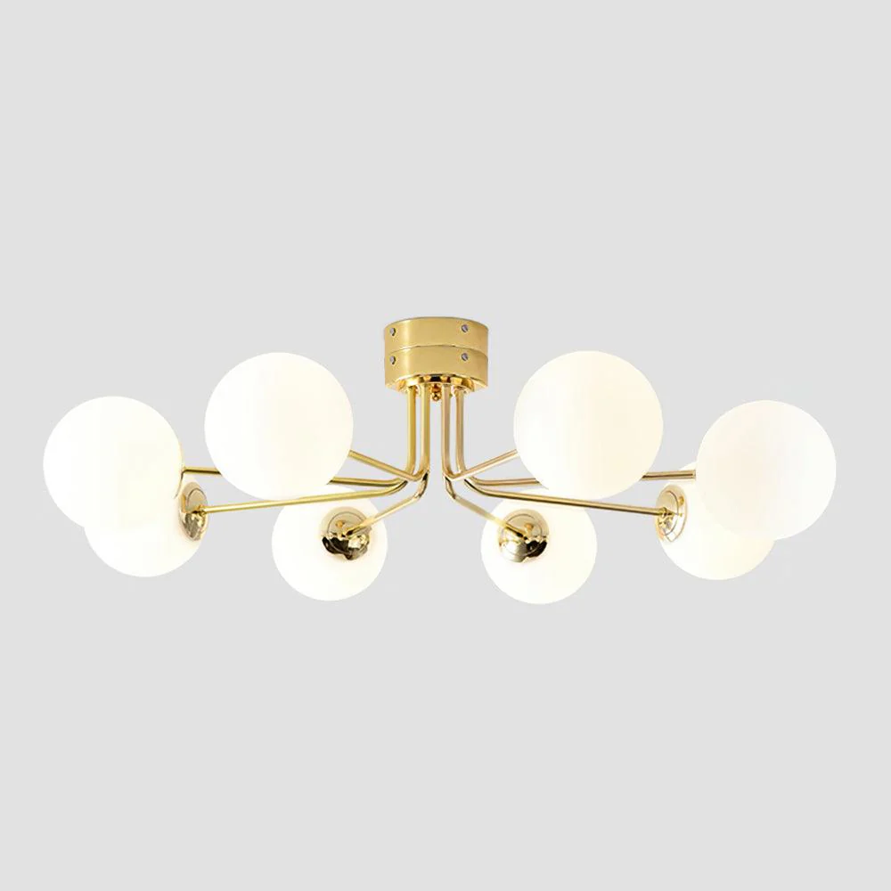 Lustra Ceiling Lamp Gold White Globe - Image 9
