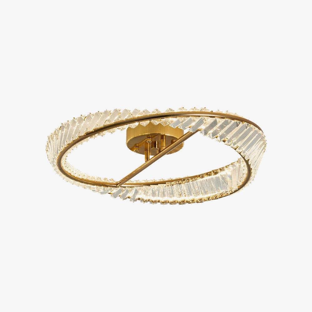 Lustra Ceiling Light Crystal Rings Stainless Steel