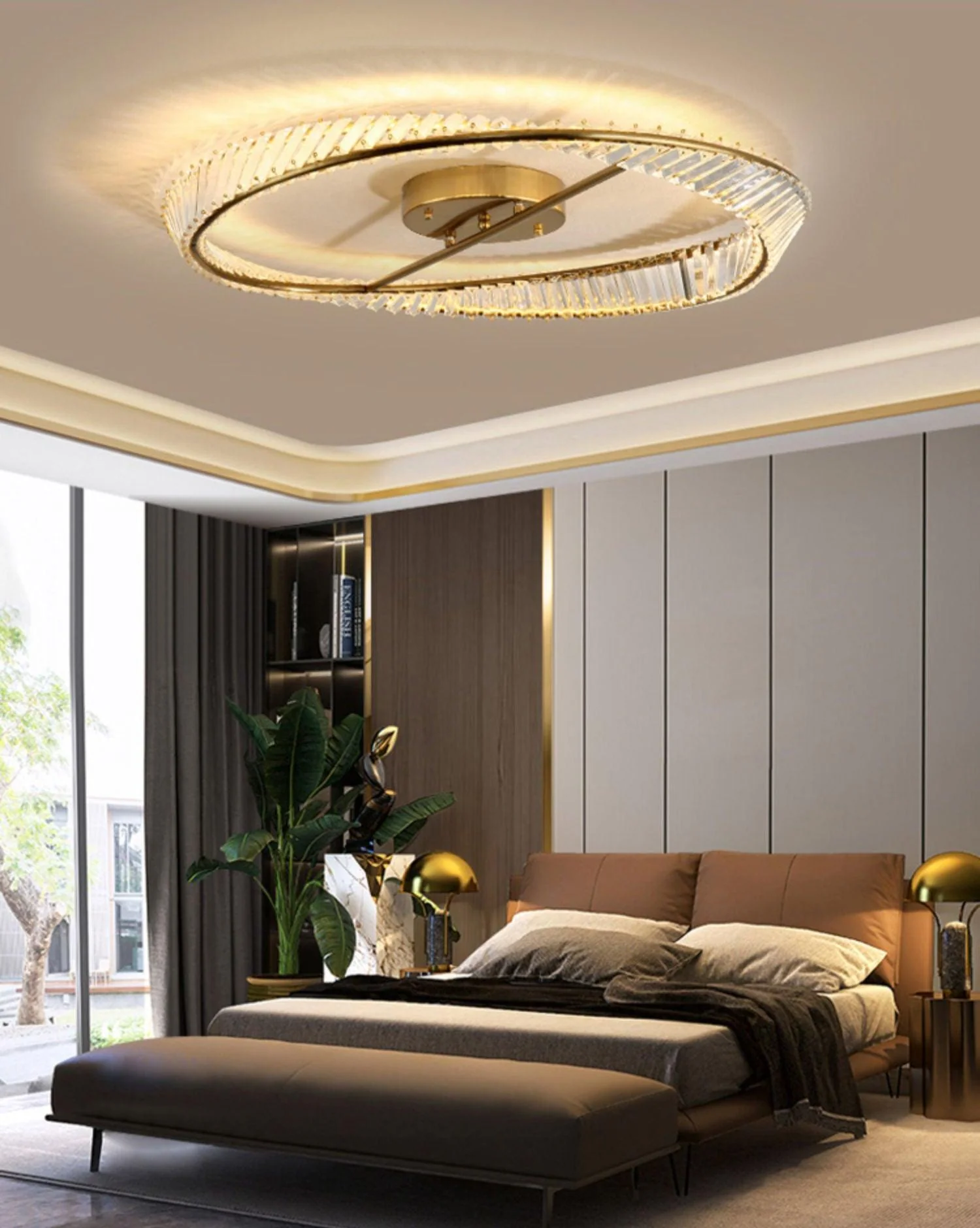 Lustra Ceiling Light Crystal Rings Stainless Steel - Image 10