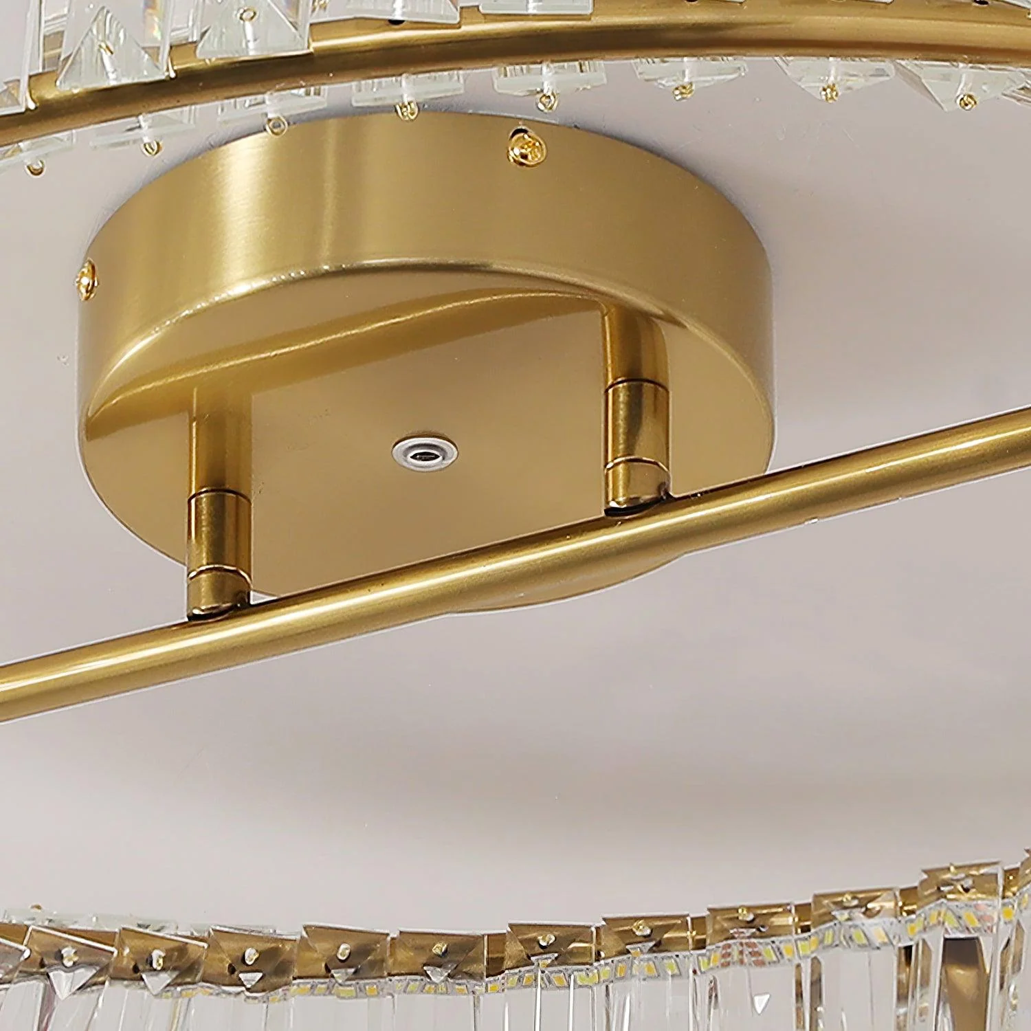 Lustra Ceiling Light Crystal Rings Stainless Steel - Image 13