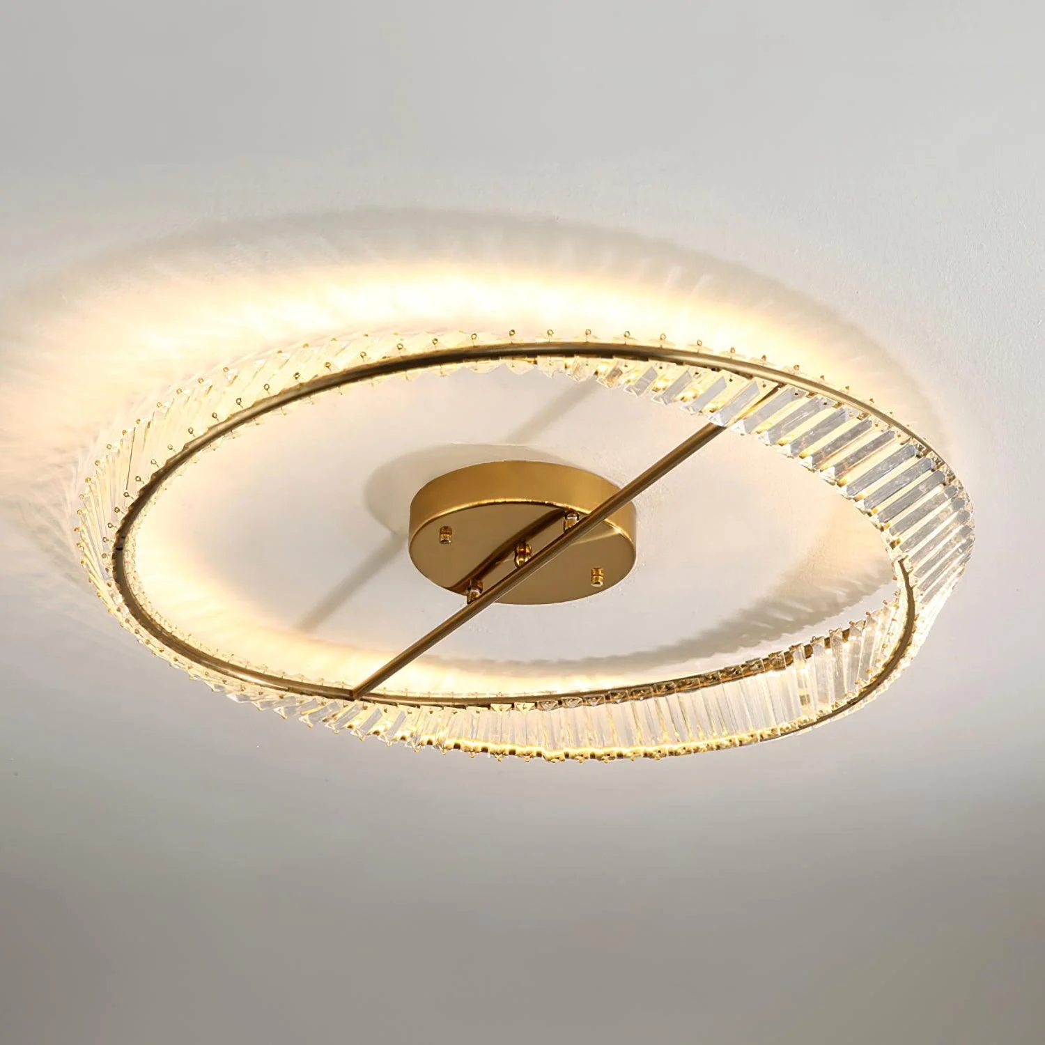 Lustra Ceiling Light Crystal Rings Stainless Steel - Image 20
