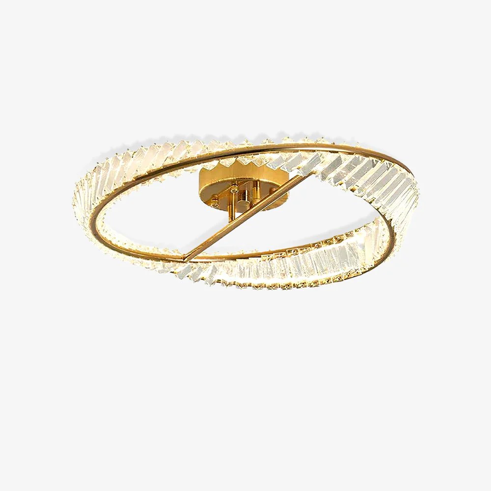 Lustra Ceiling Light Crystal Rings Stainless Steel - Image 23