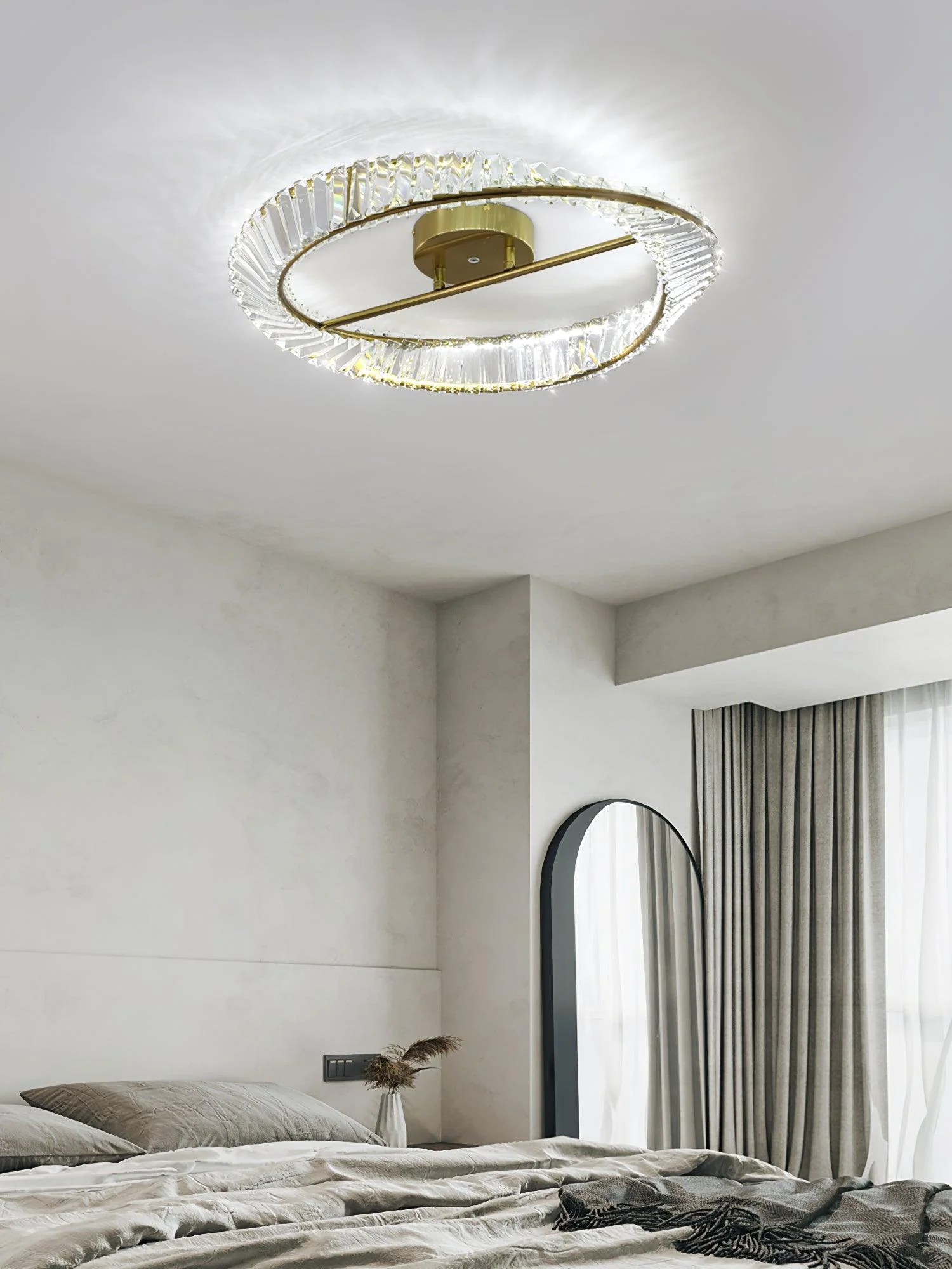 Lustra Ceiling Light Crystal Rings Stainless Steel - Image 28