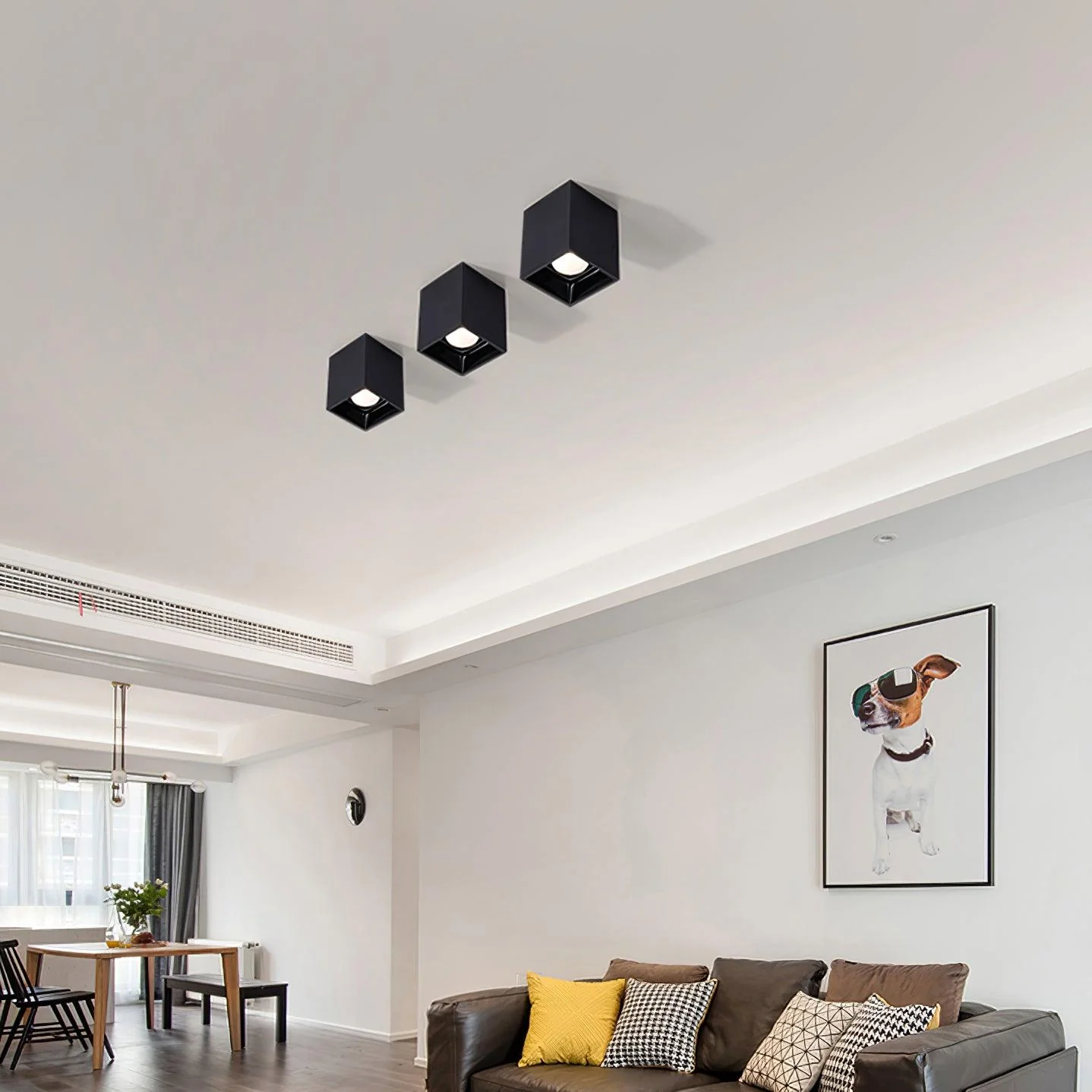 Lustra Ceiling Light Cube Square Black Spotlight - Image 28