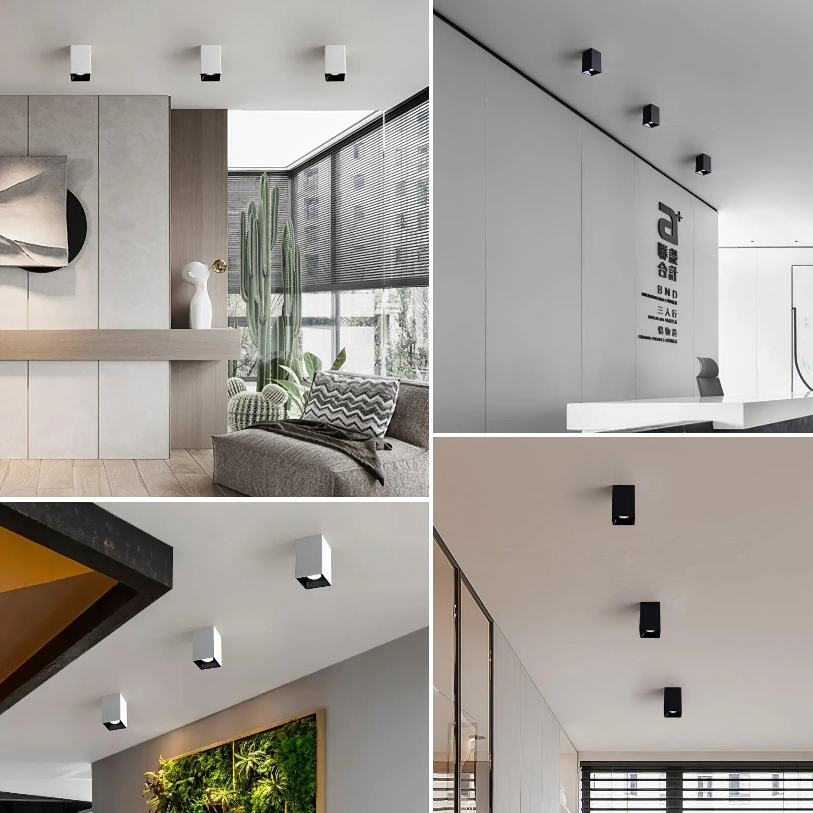 Lustra Ceiling Light Cube Square Black Spotlight - Image 31