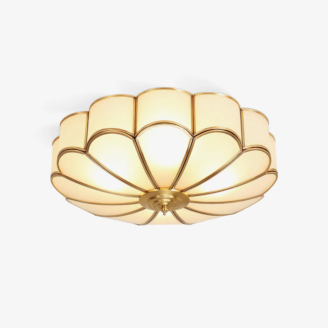 Lustra Ceiling Light Flower Shape Glass Brass