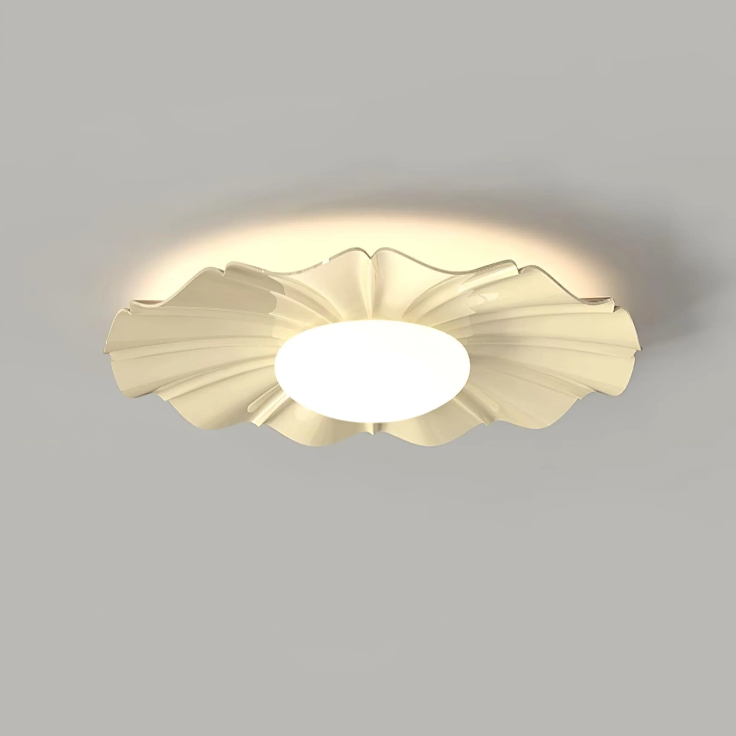 Lustra Ceiling Light Gold LED Scalloped for Bedroom - Image 22