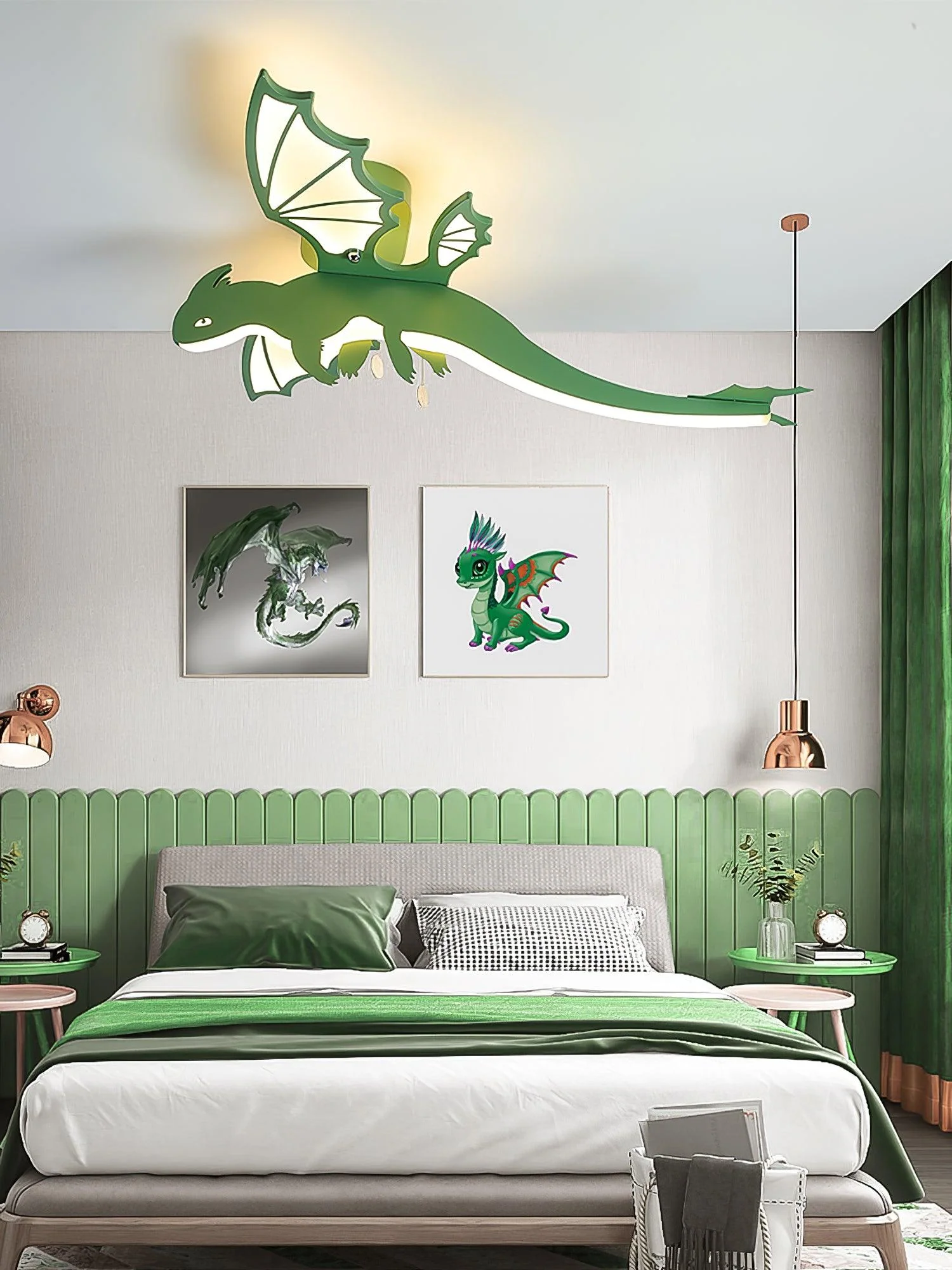 Lustra Ceiling Light Green Dinosaur LED - Image 5