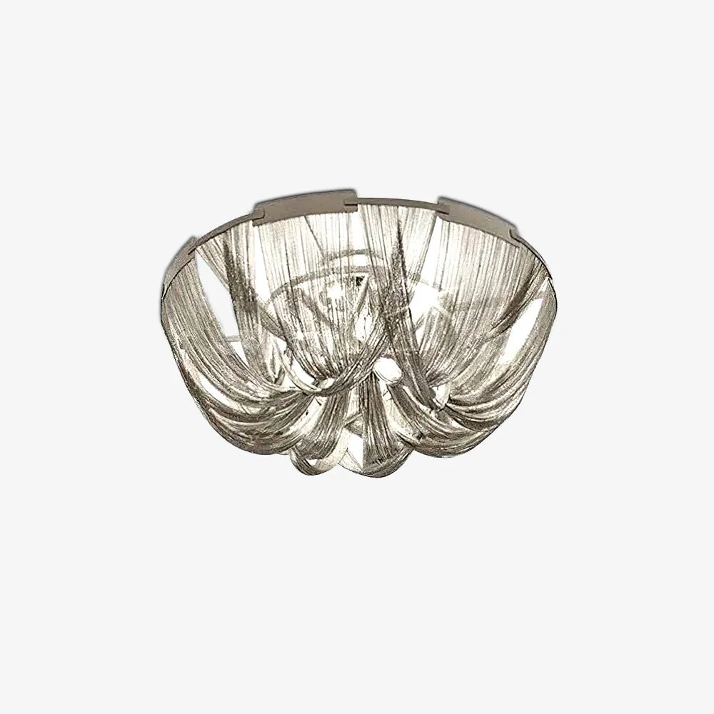 Lustra Ceiling Light Tassel Aluminum Chain Nickel Frame - Image 2