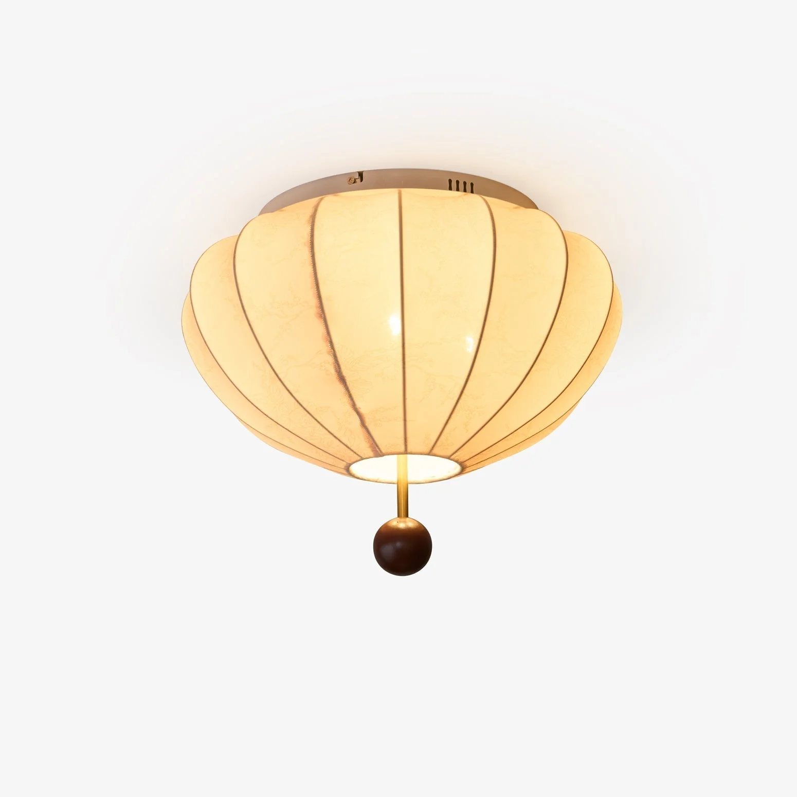 Lustra Ceiling Light Wood Fabric Lantern - Image 6