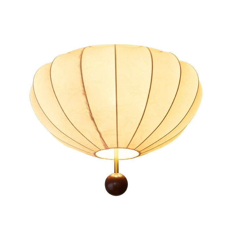 Lustra Ceiling Light Wood Fabric Lantern - Image 8