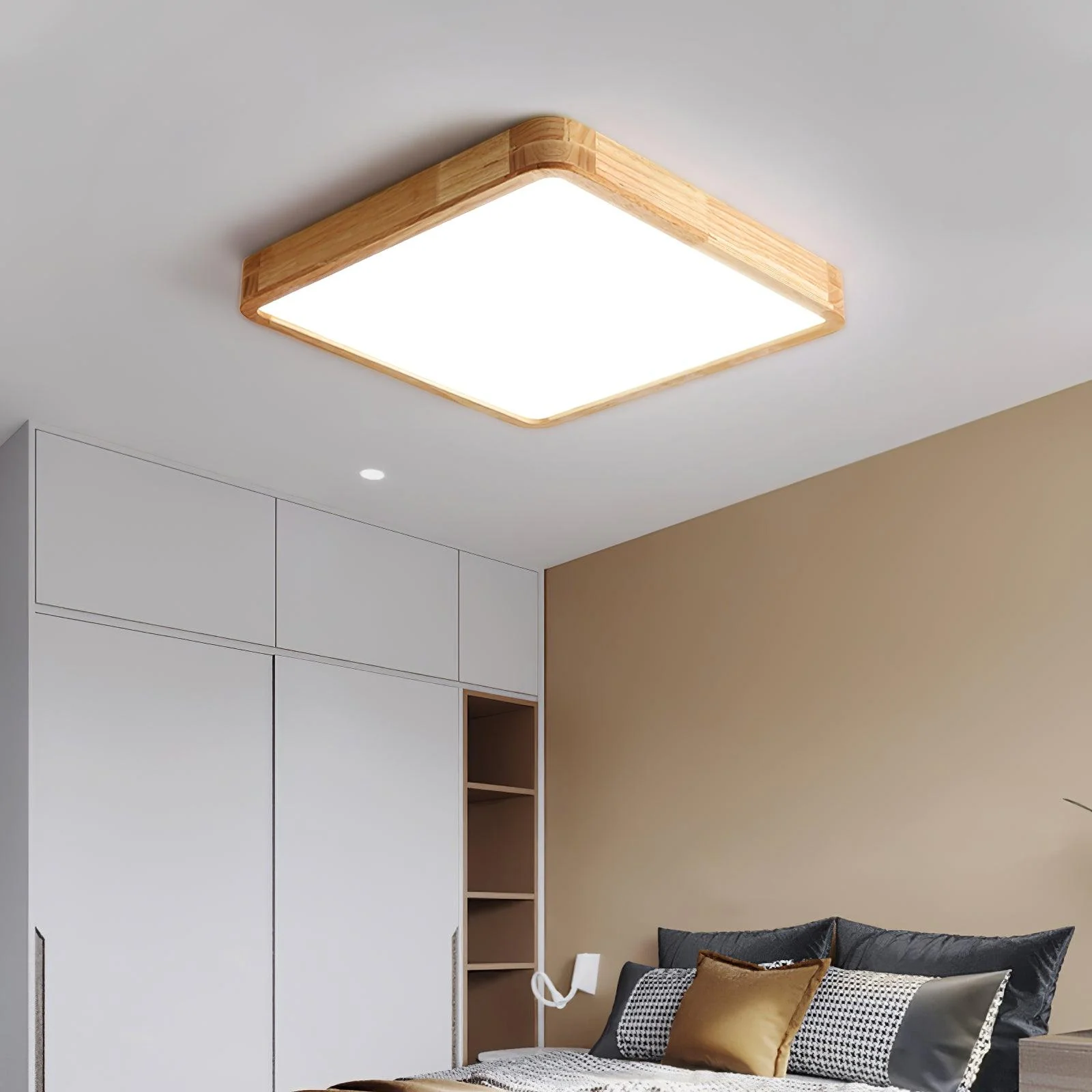 Lustra Ceiling Light Wooden Geometric LED - Image 16