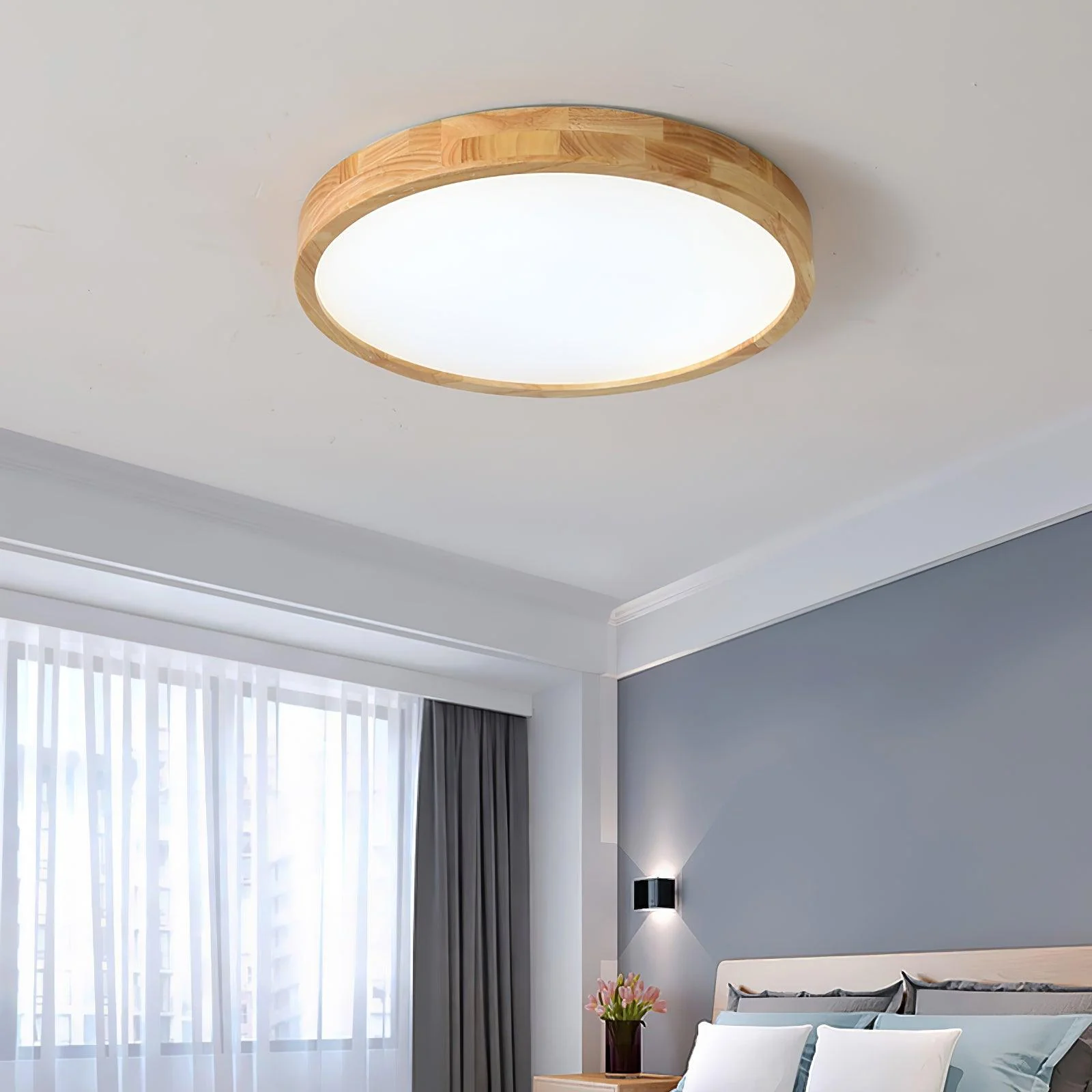 Lustra Ceiling Light Wooden Geometric LED - Image 61