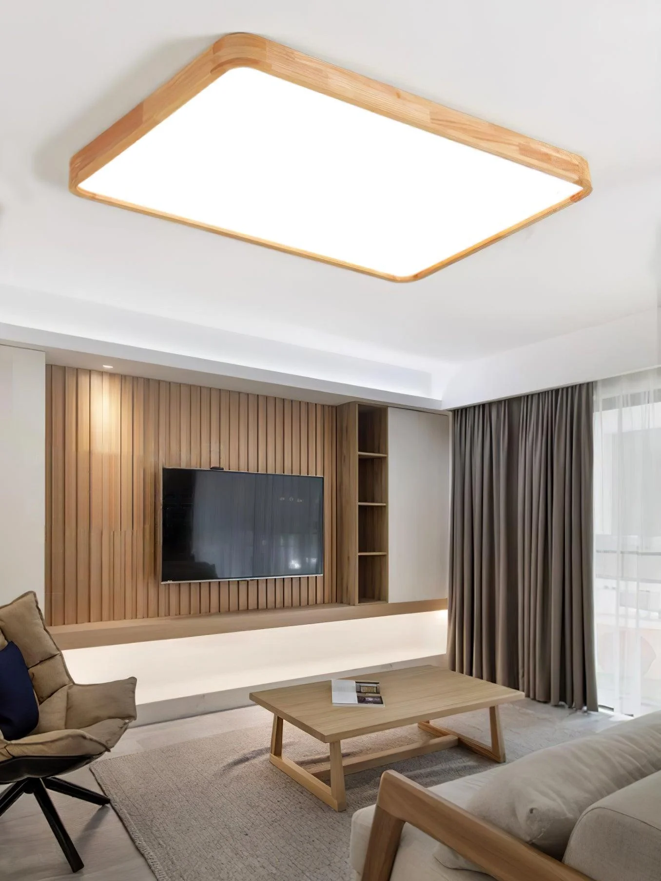 Lustra Ceiling Light Wooden Geometric LED - Image 7