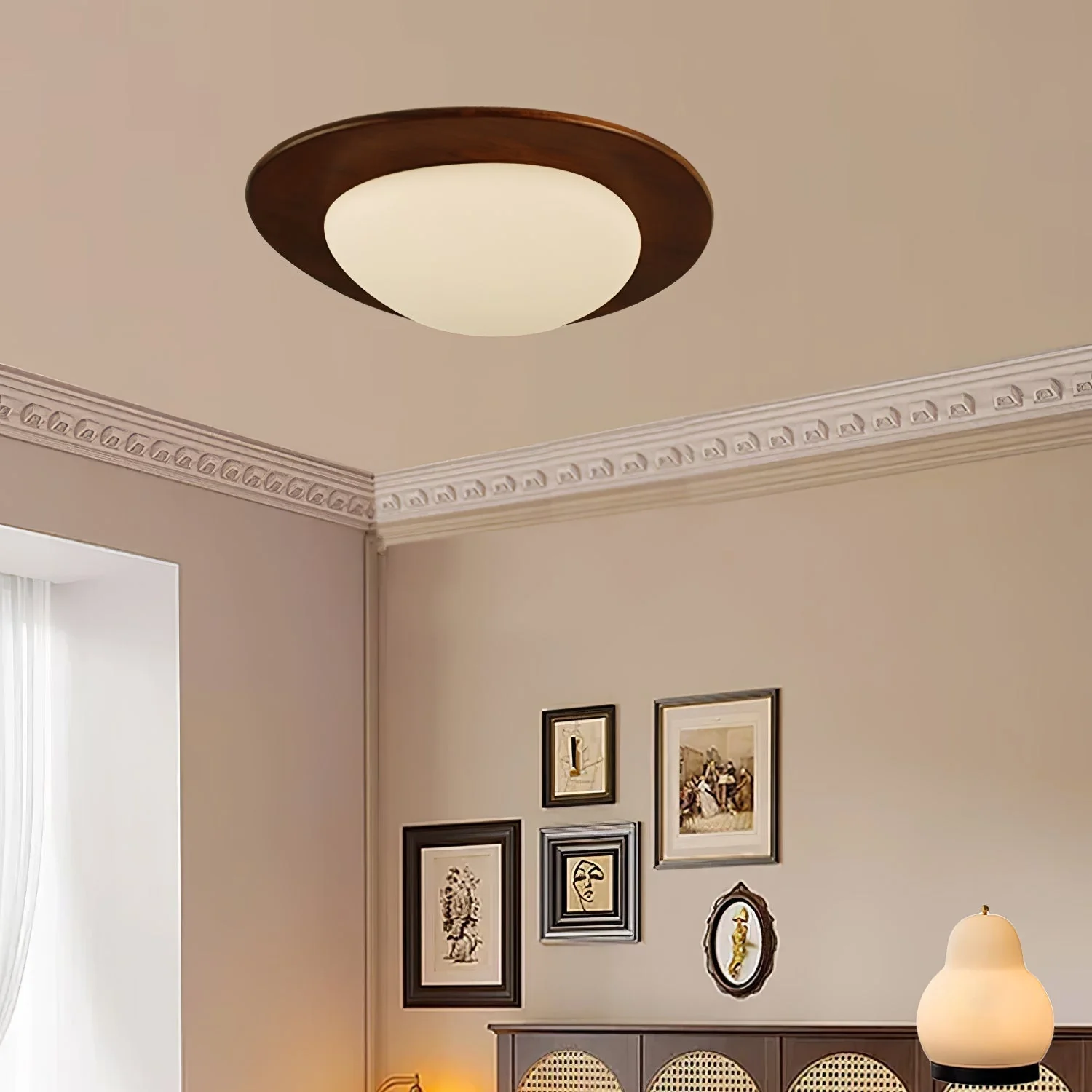 Lustra Ceiling Light Wooden Walnut Pebble - Image 12
