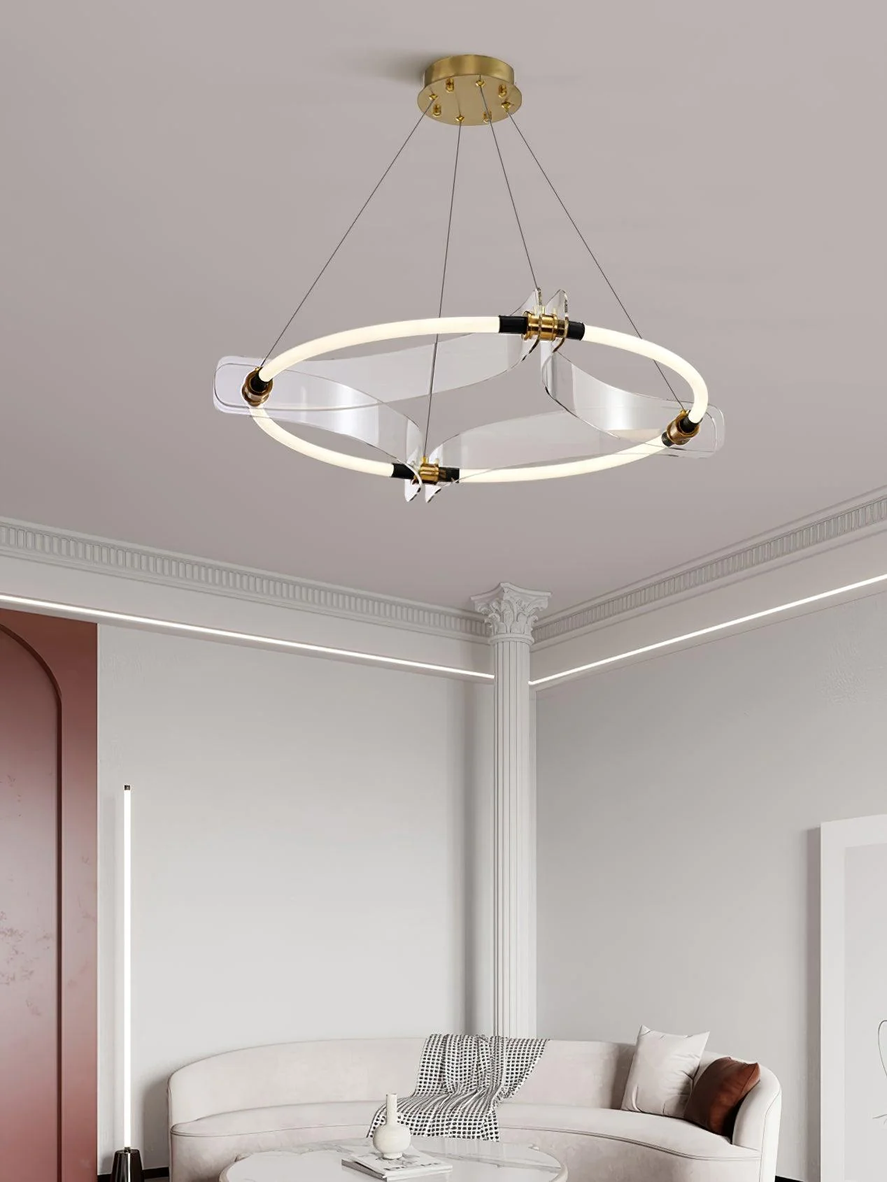 Lustra Chandelier Gold Dining - Image 9