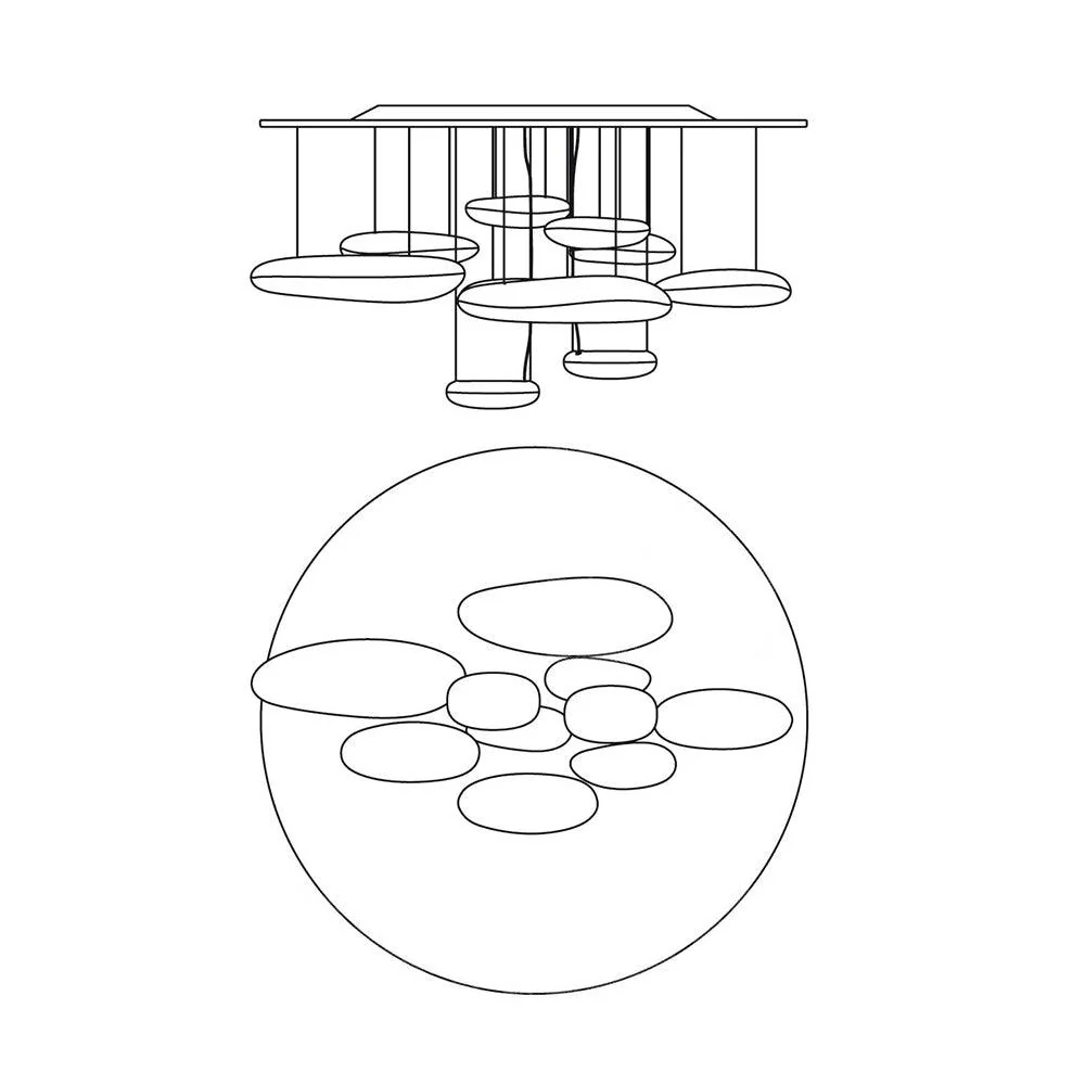 Lustra Chandelier Aluminum Sculptural - Image 50