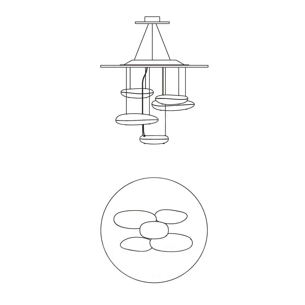 Lustra Chandelier Aluminum Sculptural - Image 52