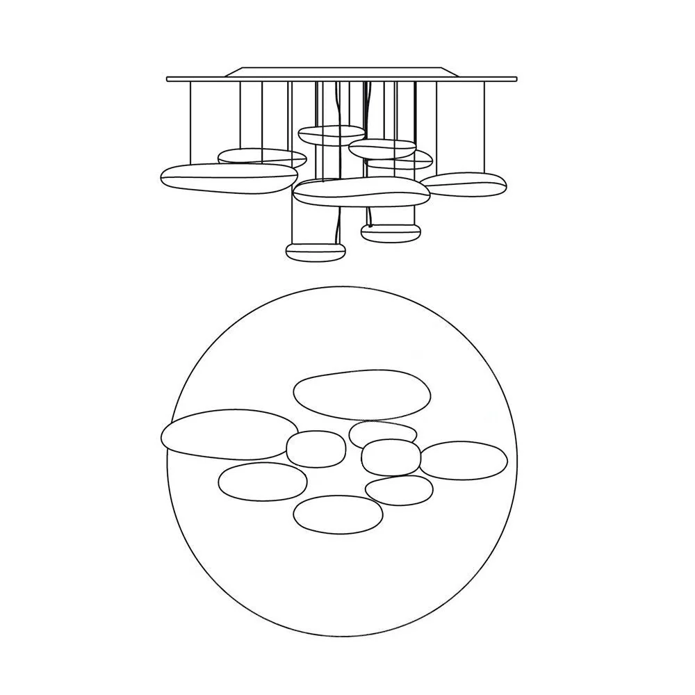Lustra Chandelier Aluminum Sculptural - Image 54