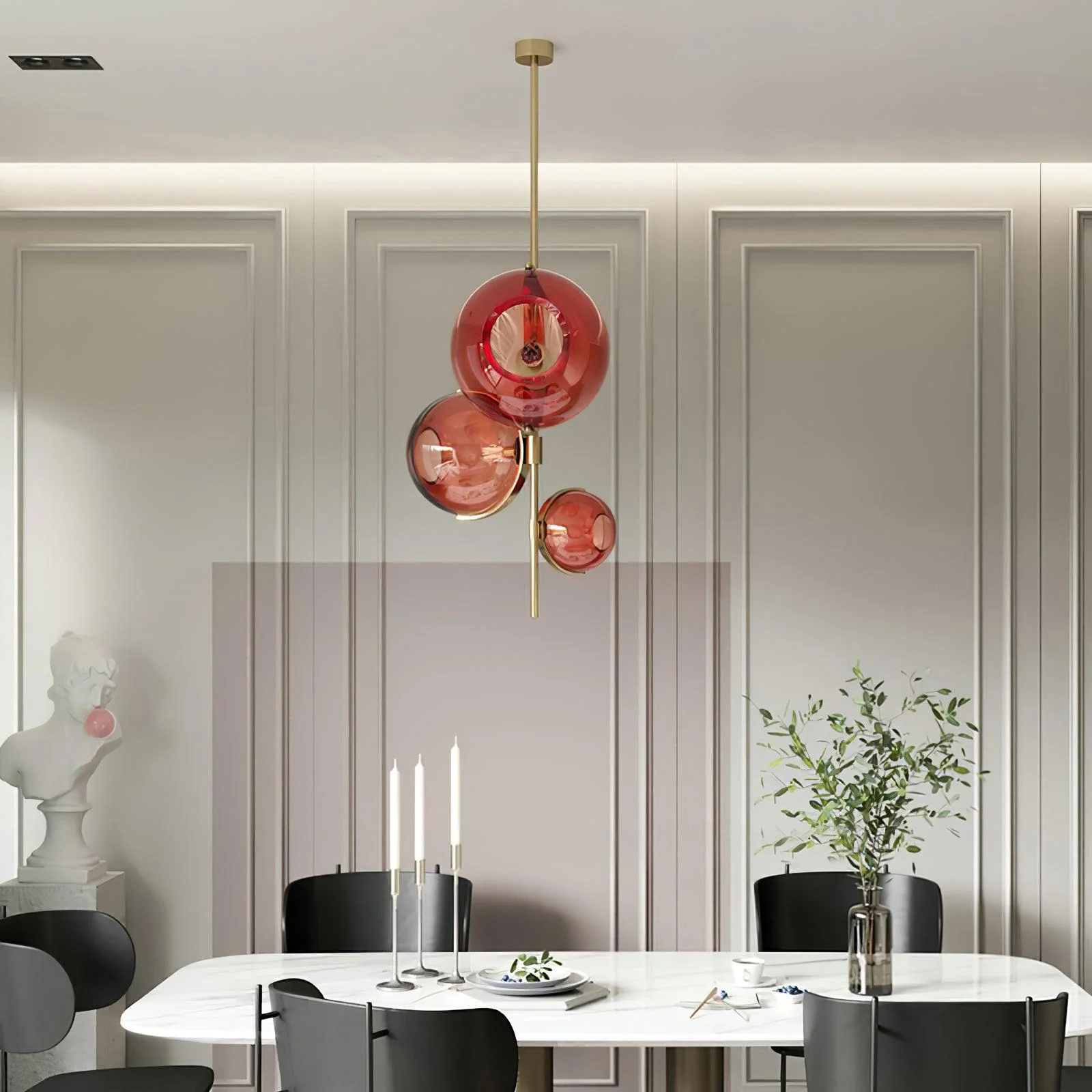 Lustra Chandelier Amber Glass Ball - Image 10