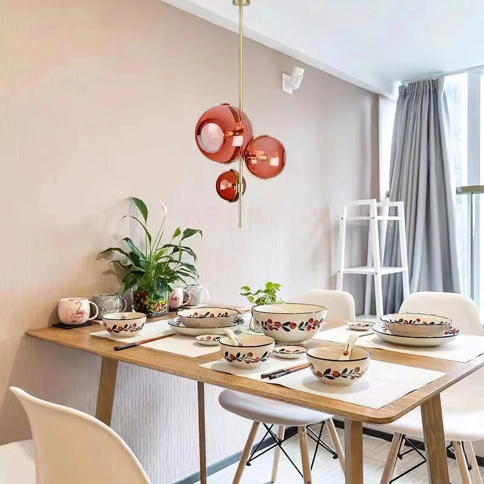 Lustra Chandelier Amber Glass Ball - Image 12