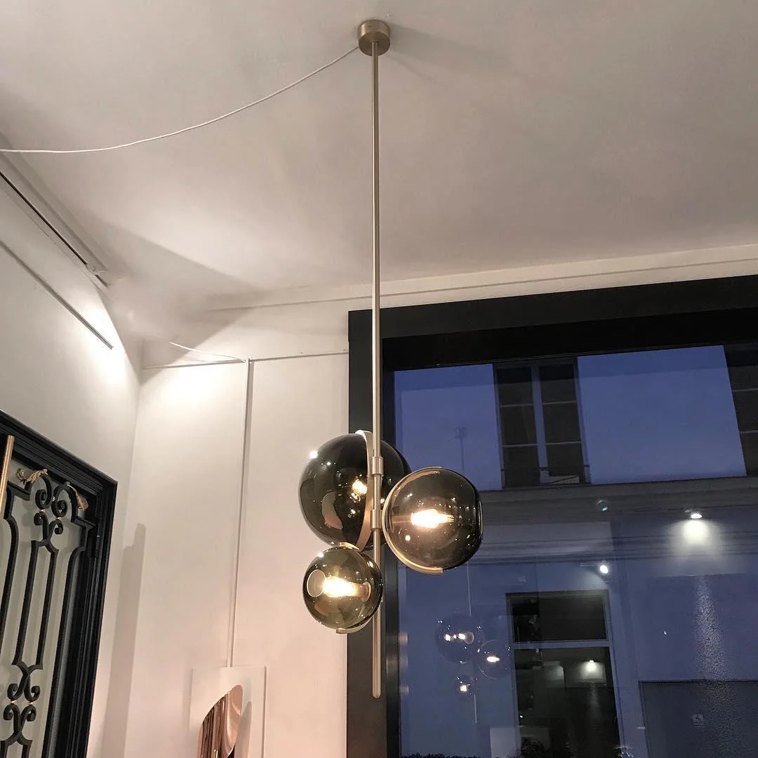 Lustra Chandelier Amber Glass Ball - Image 13