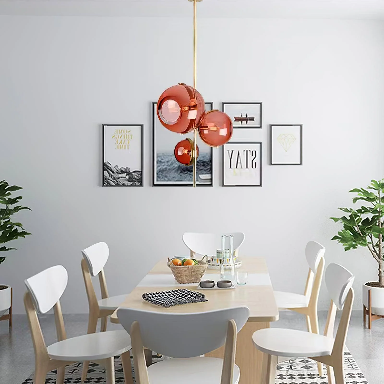 Lustra Chandelier Amber Glass Ball - Image 15