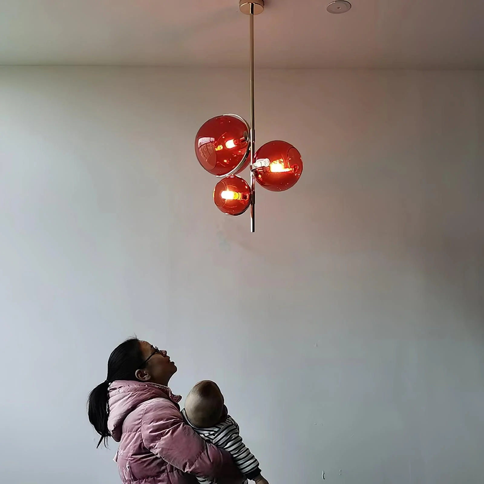 Lustra Chandelier Amber Glass Ball - Image 16