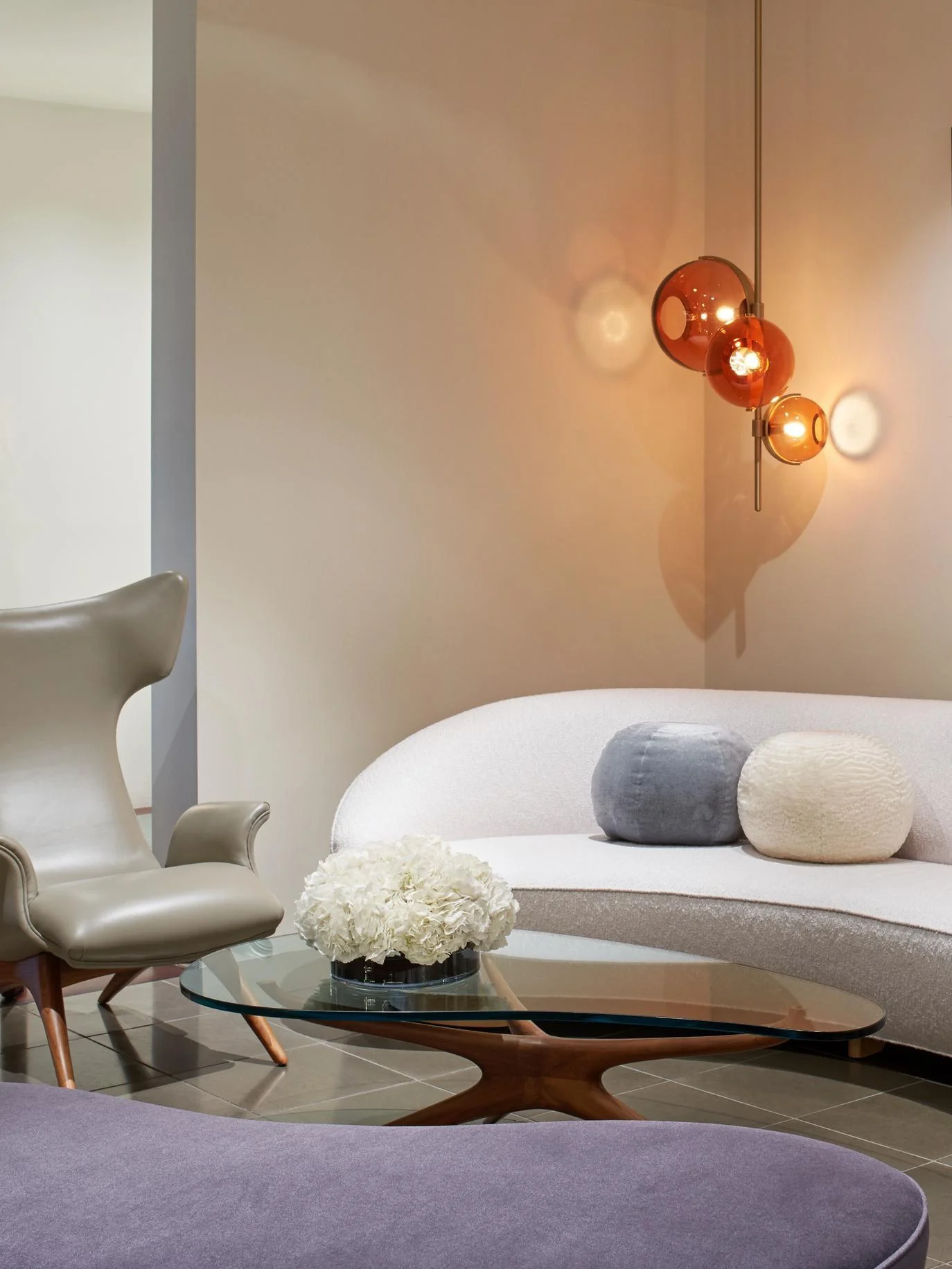 Lustra Chandelier Amber Glass Ball - Image 17