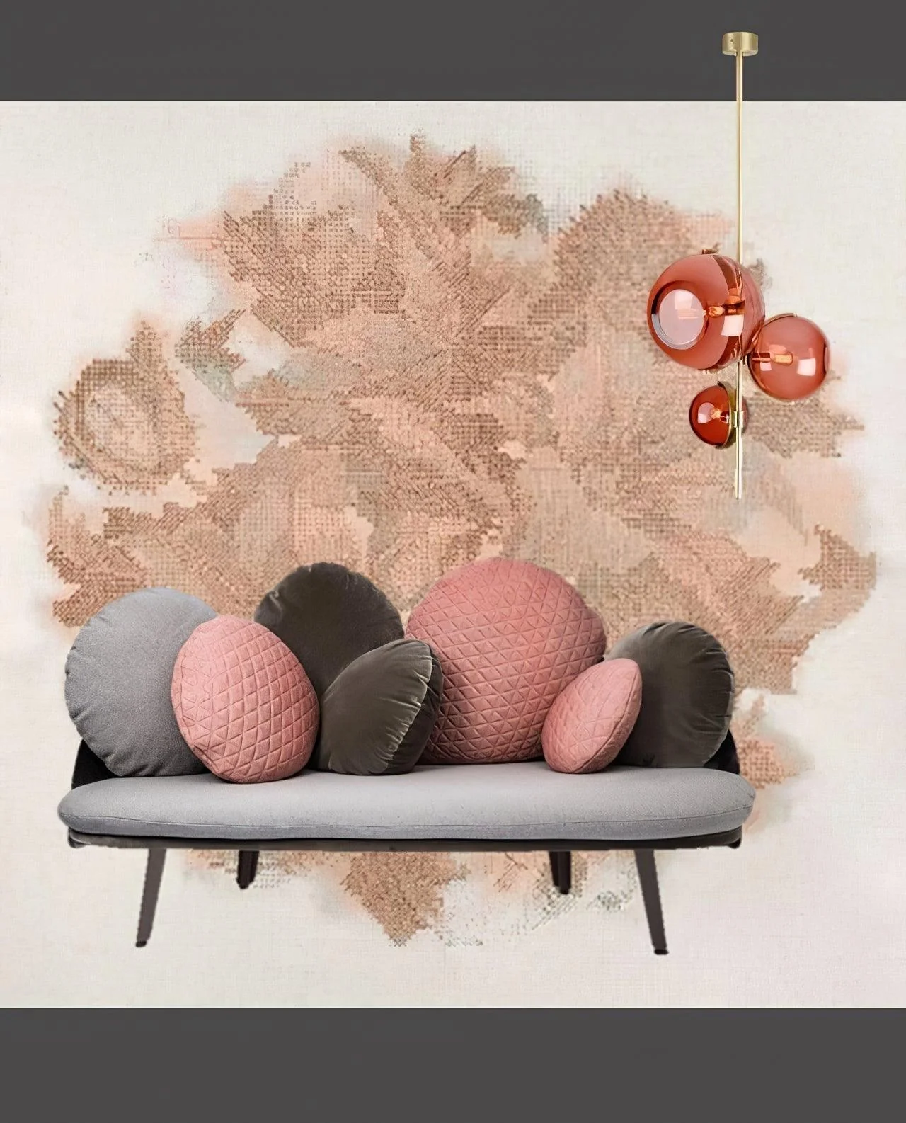Lustra Chandelier Amber Glass Ball - Image 18