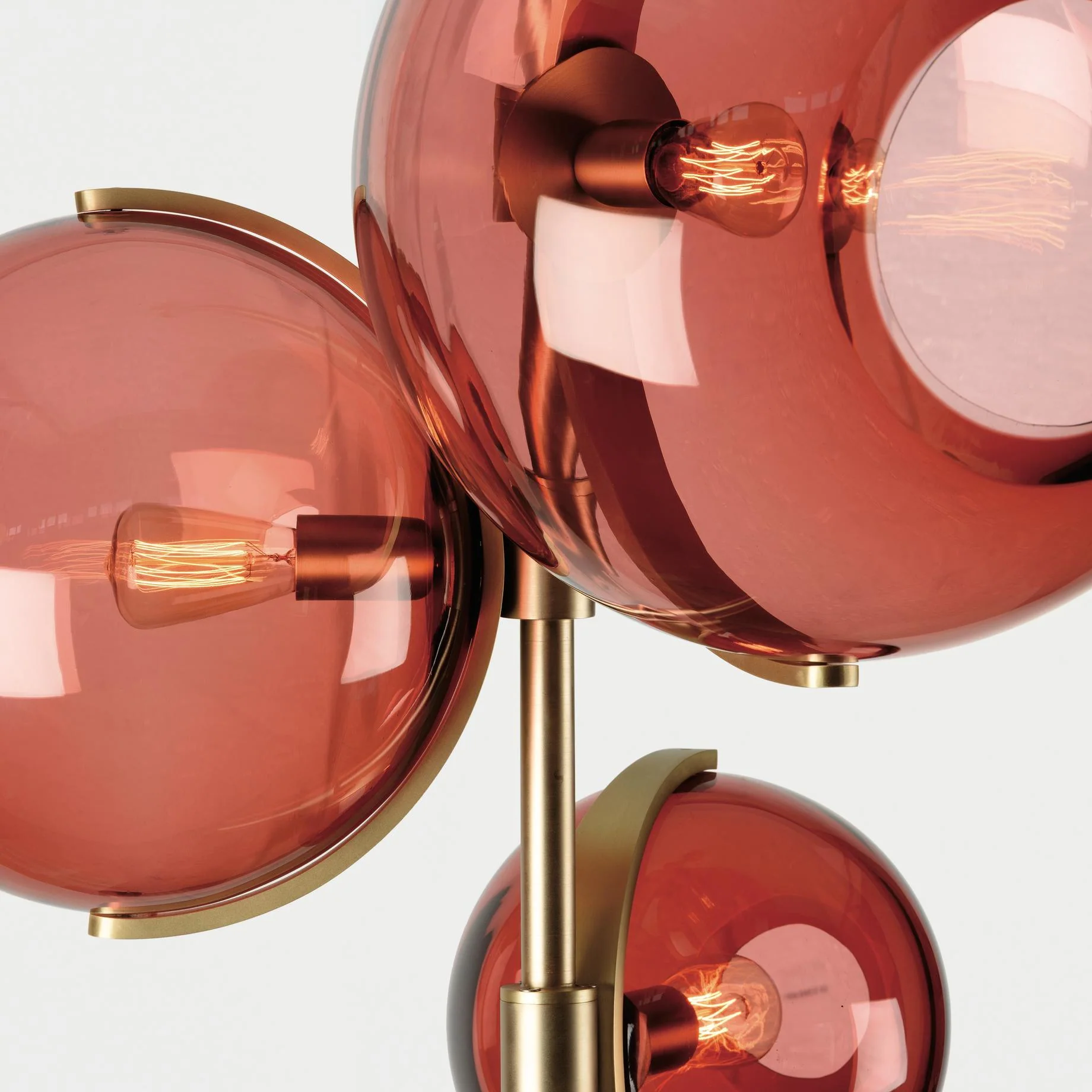 Lustra Chandelier Amber Glass Ball - Image 2
