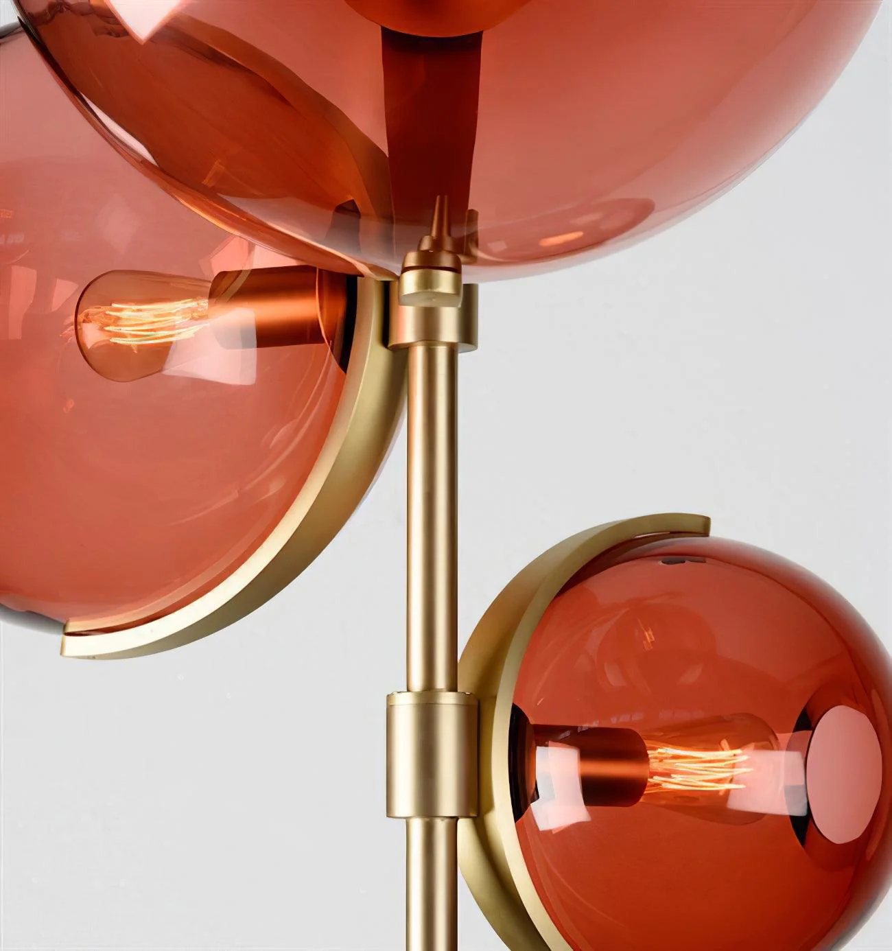 Lustra Chandelier Amber Glass Ball - Image 3