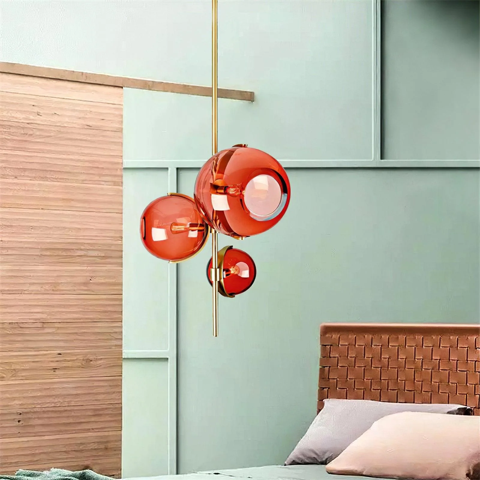 Lustra Chandelier Amber Glass Ball - Image 4
