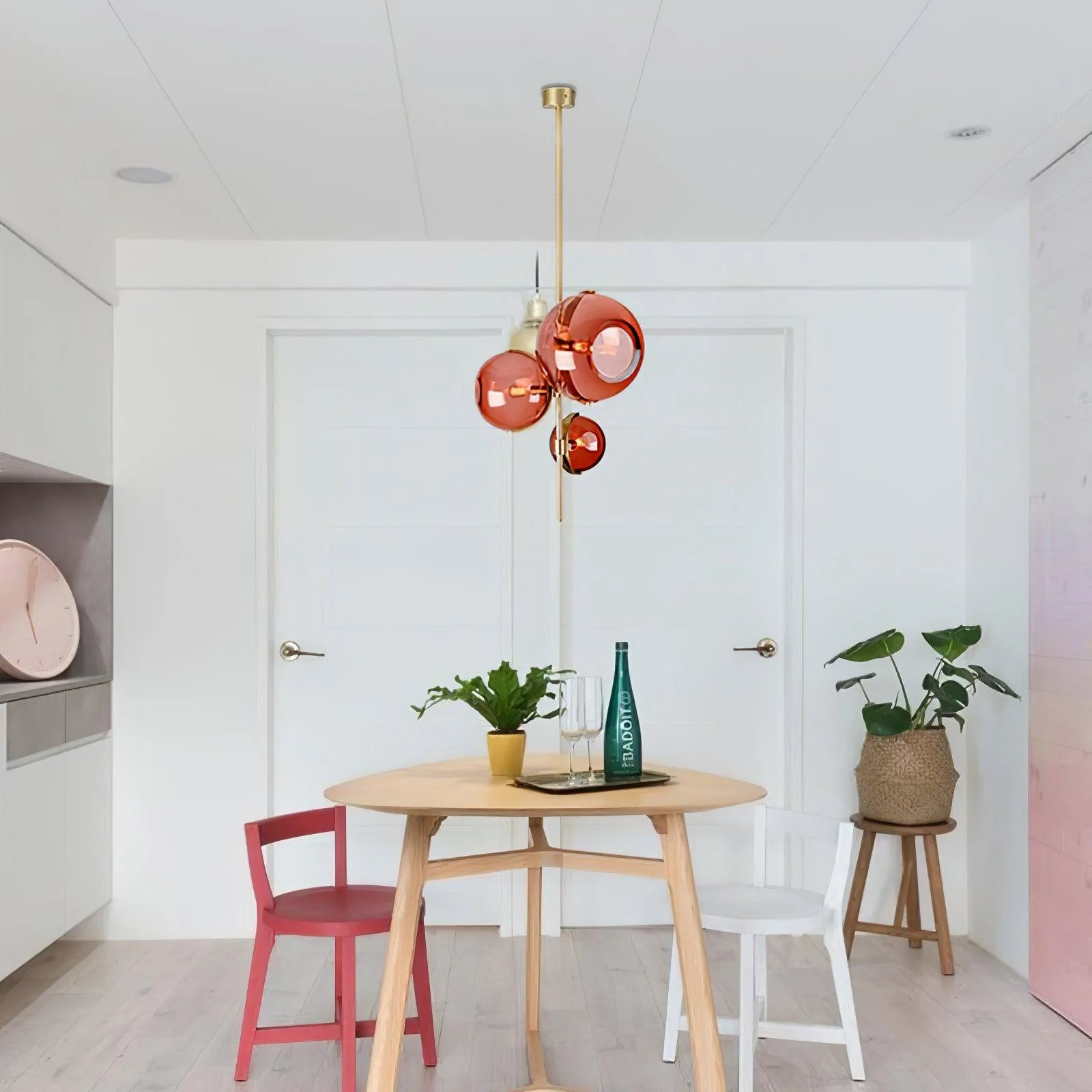 Lustra Chandelier Amber Glass Ball - Image 9